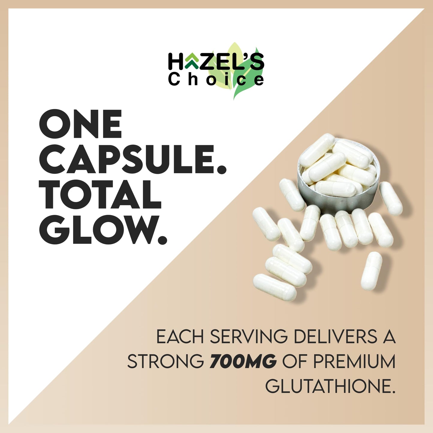 HAZEL'S Choice Liposomal Glutathione 700mg Capsules 60 Count