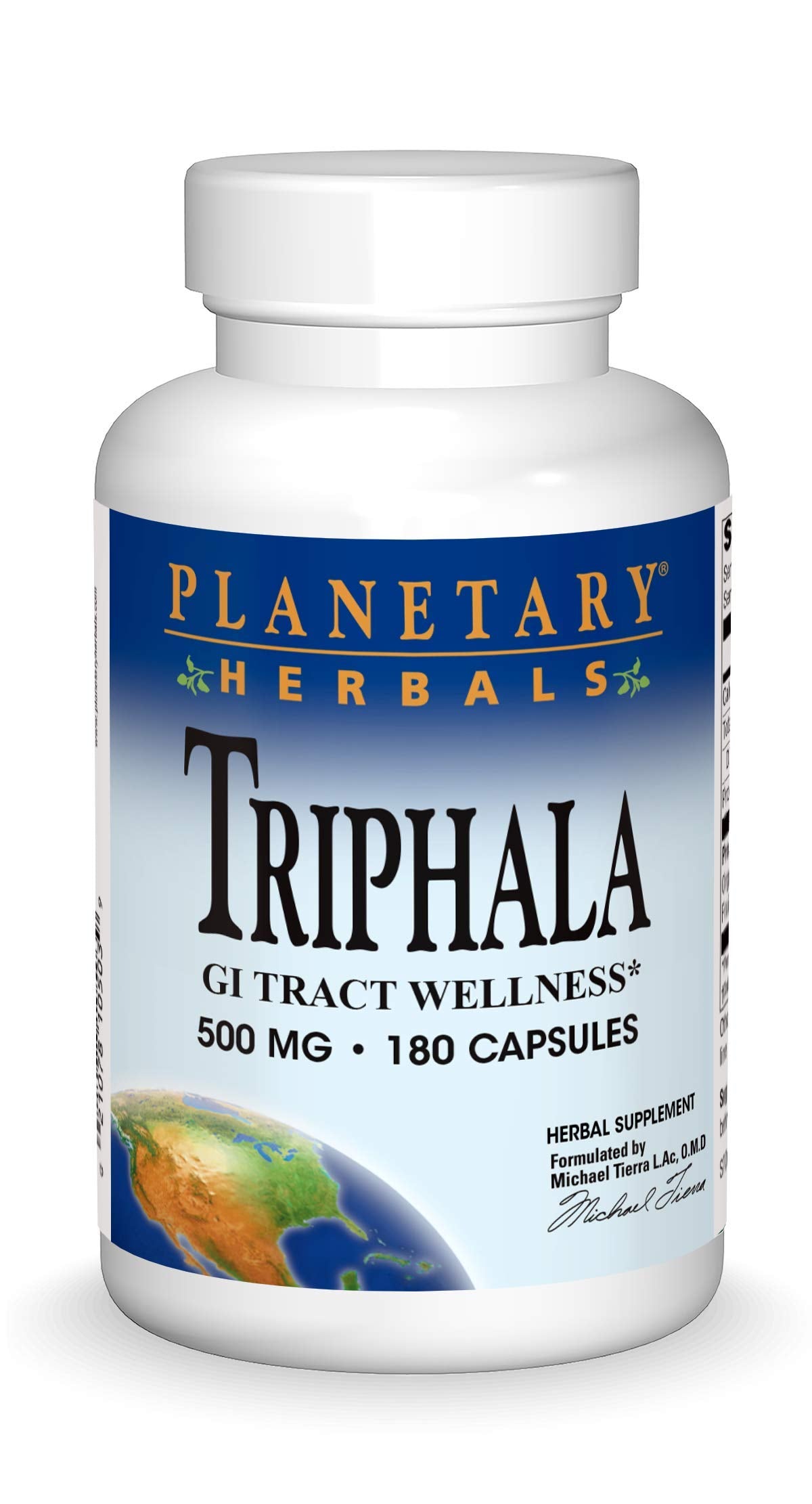 Planetary Herbals Triphala Internal Cleanser 500 mg Capsule, 180 Count
