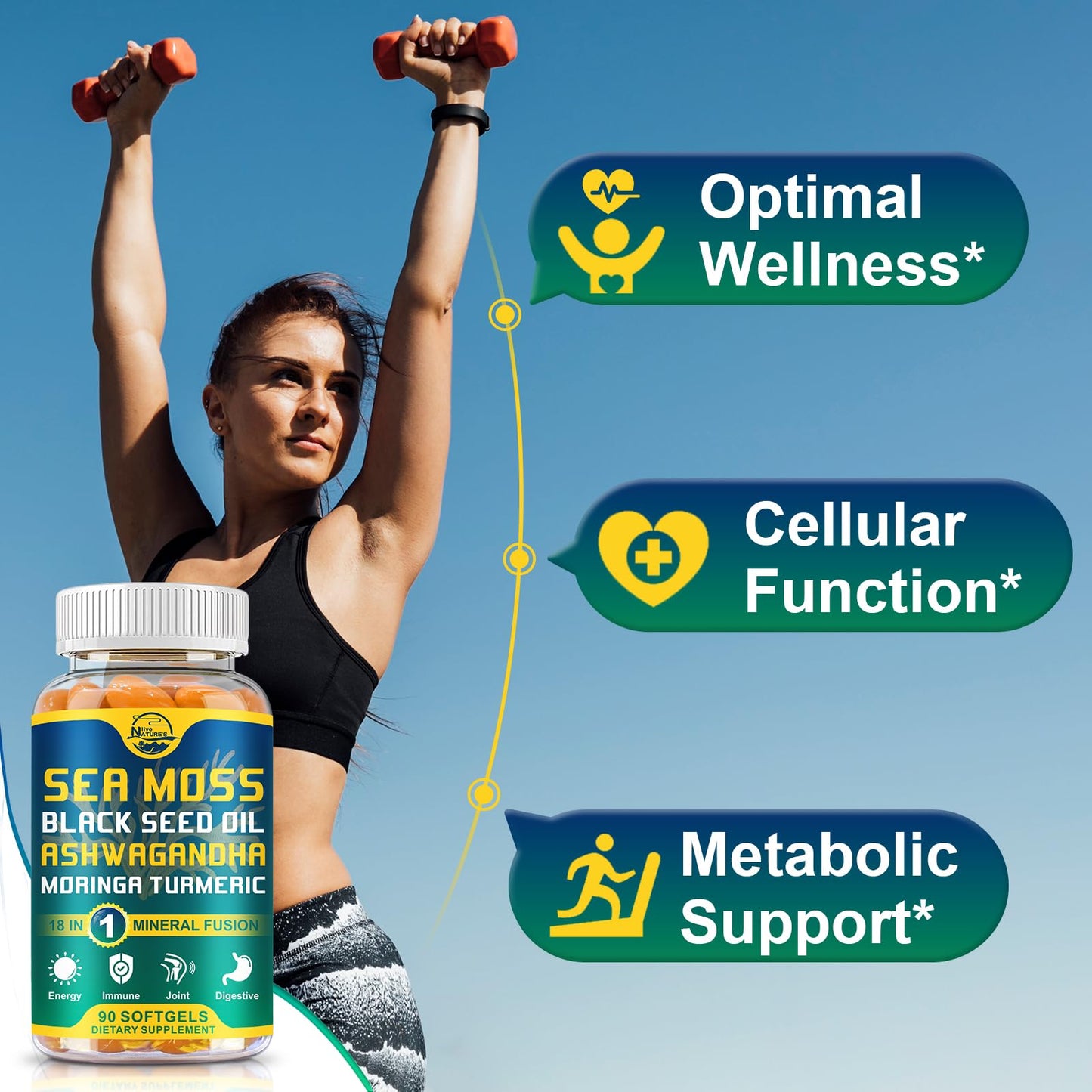 Nature's live Organic Sea Moss Softgels 90 Softgels