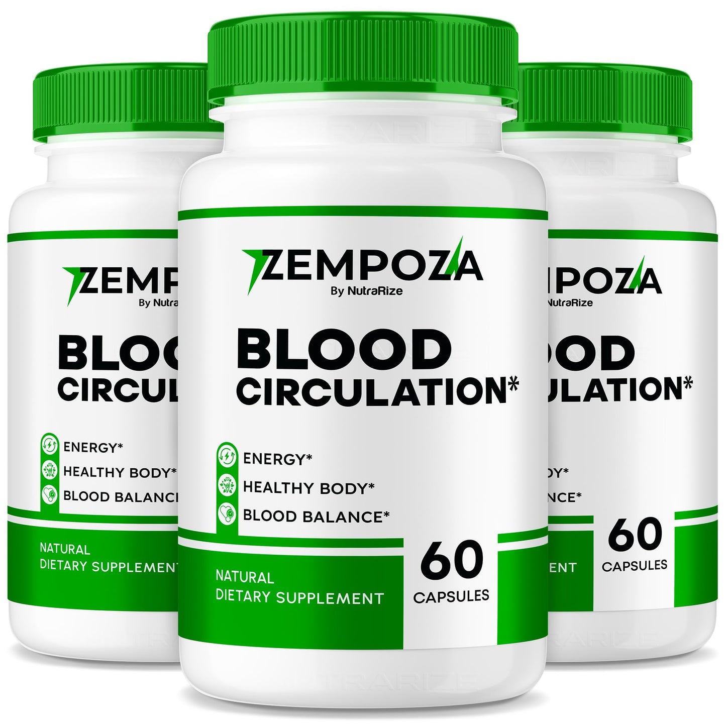 NutraRize Zempoza Capsules, Advanced Blood Support Formula, All Natural Supplement, 180 Capsules