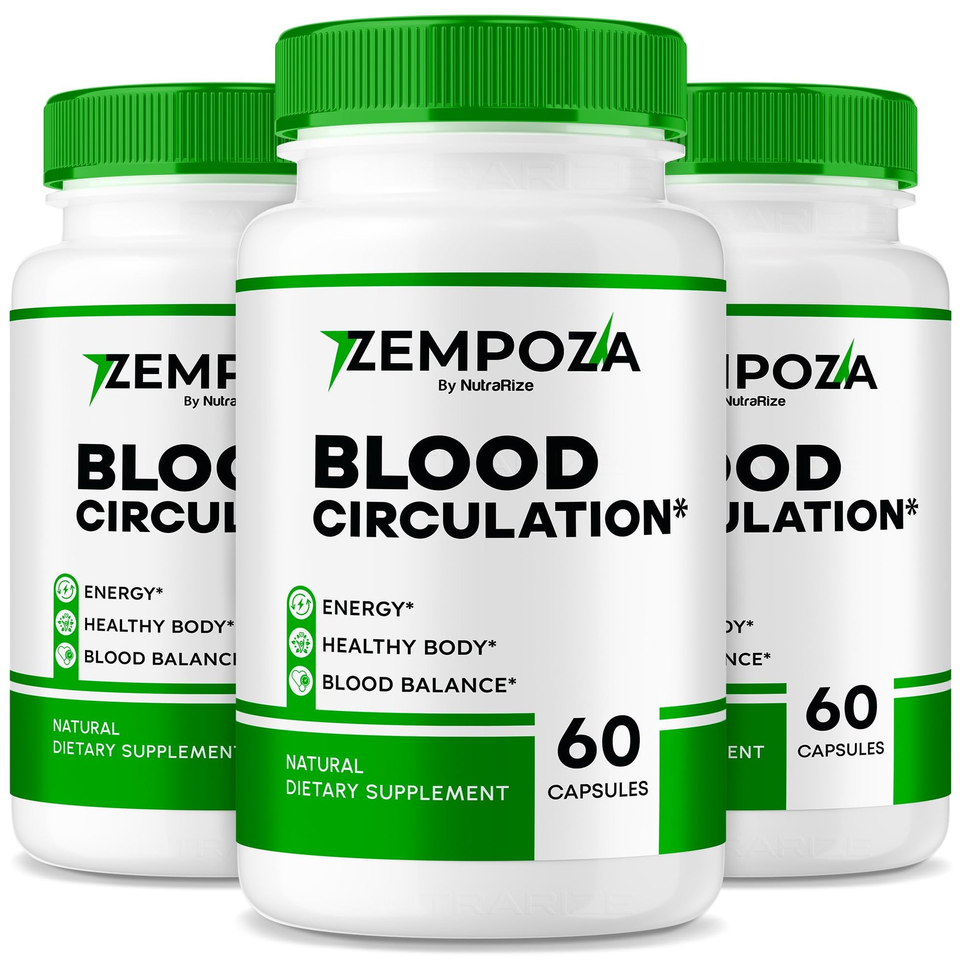 NutraRize Zempoza Capsules, Advanced Blood Support Formula, All Natural Supplement, 180 Capsules