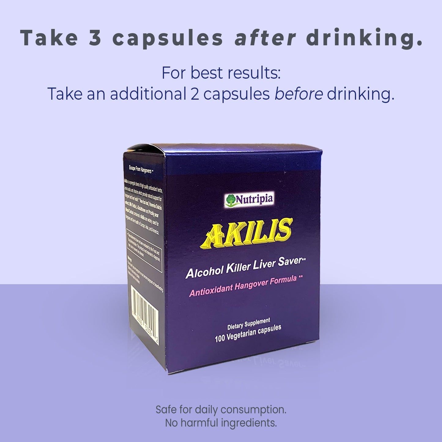 Nutripia Akilis Liver Support Pills Capsule, 100 Count
