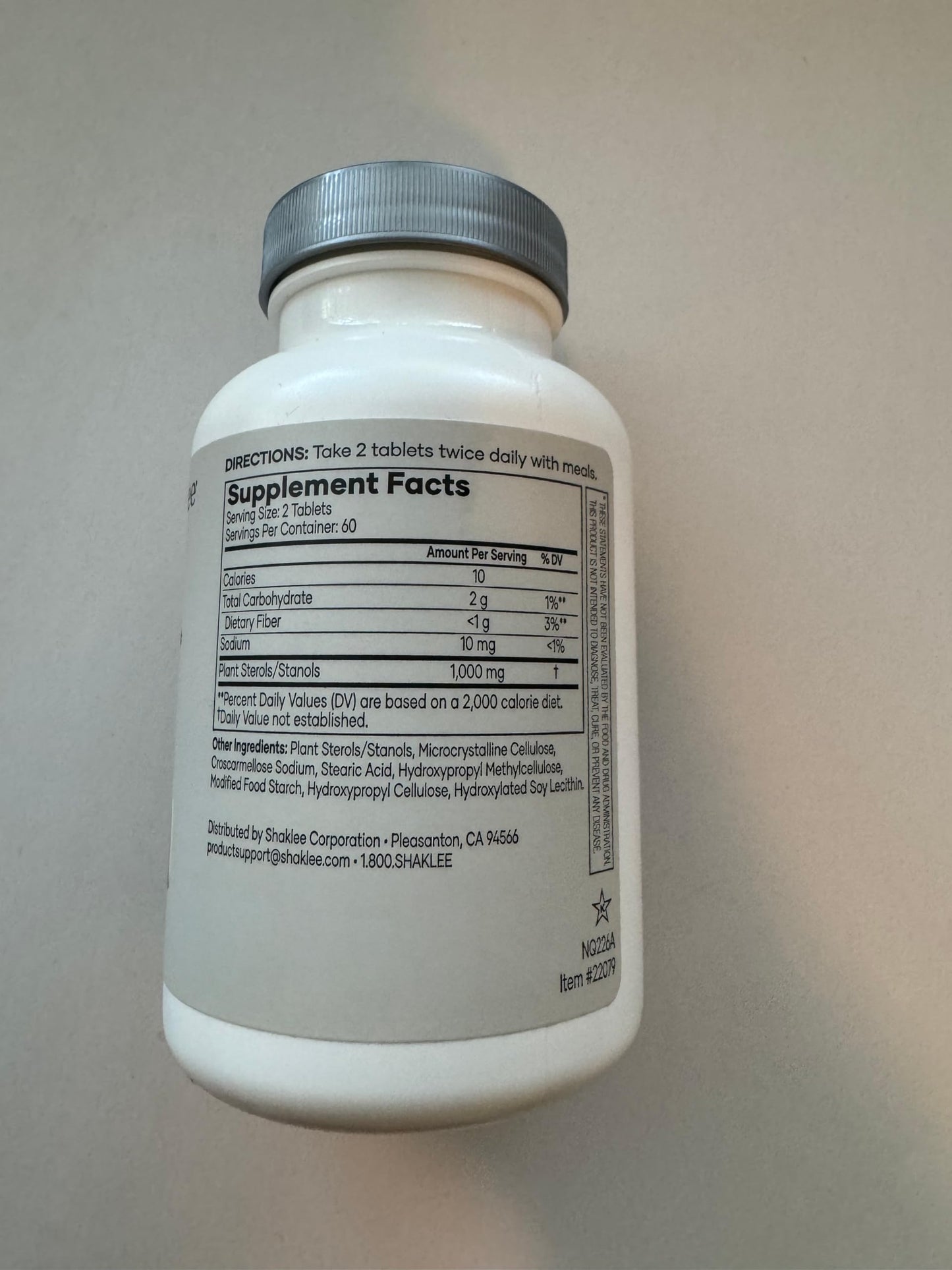 Shaklee Cholesterol Complex Plant-Based Formula 120 Tablets