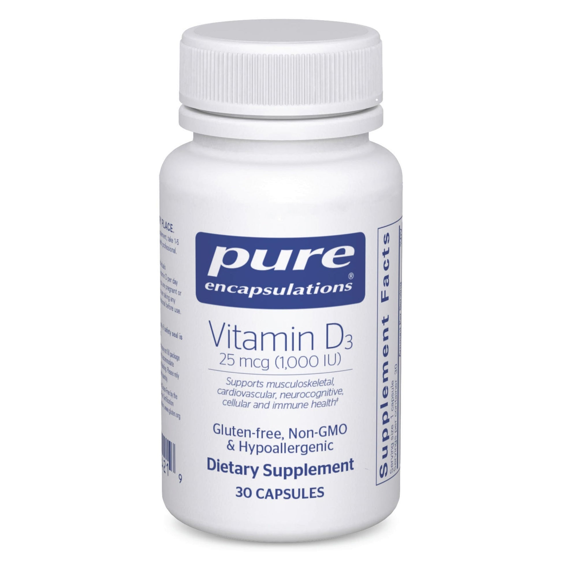 Pure Encapsulations Vitamin D3 25 mcg (1,000 IU) Capsules 30