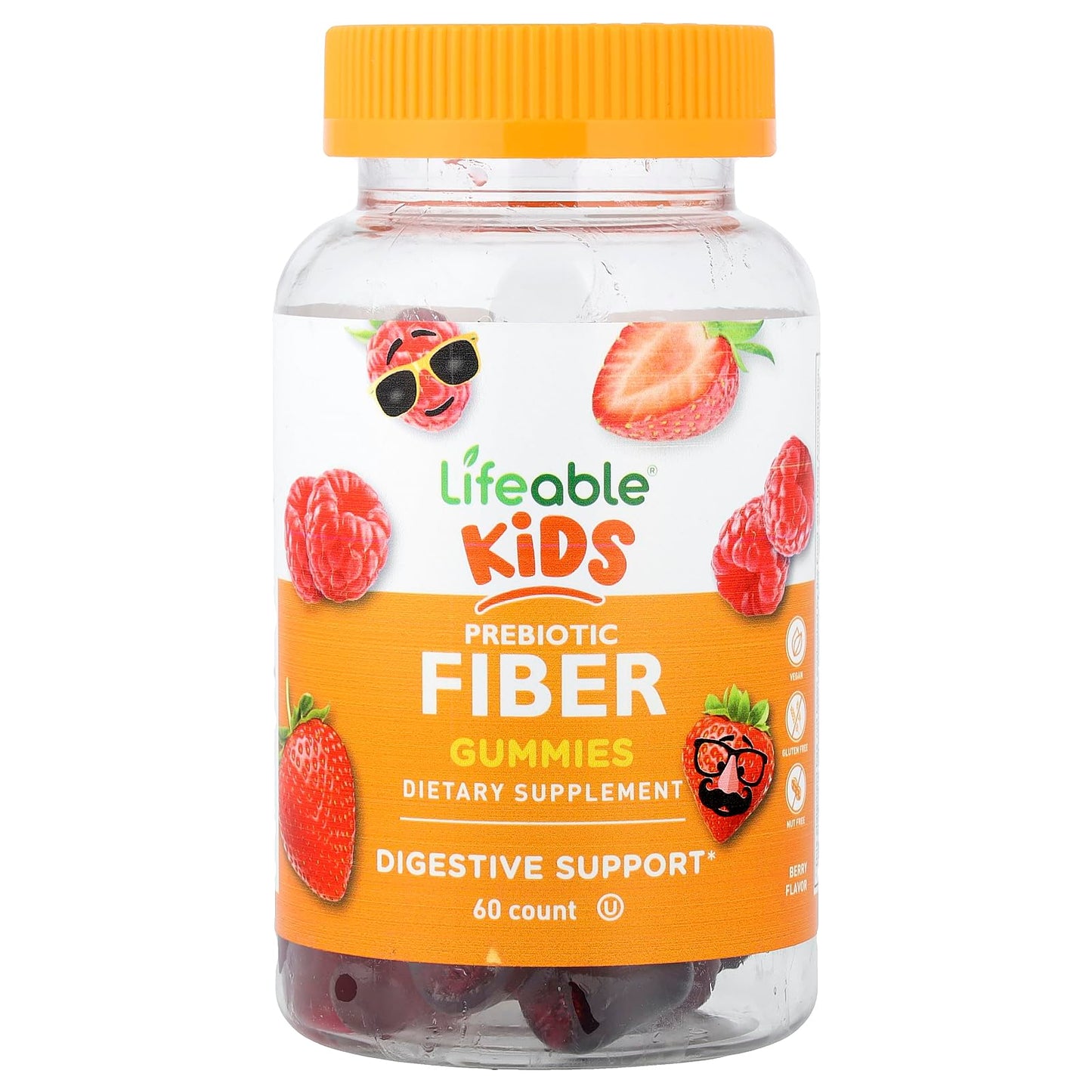Lifeable Kids Prebiotic Fiber Gummies Berry, 60 Gummies