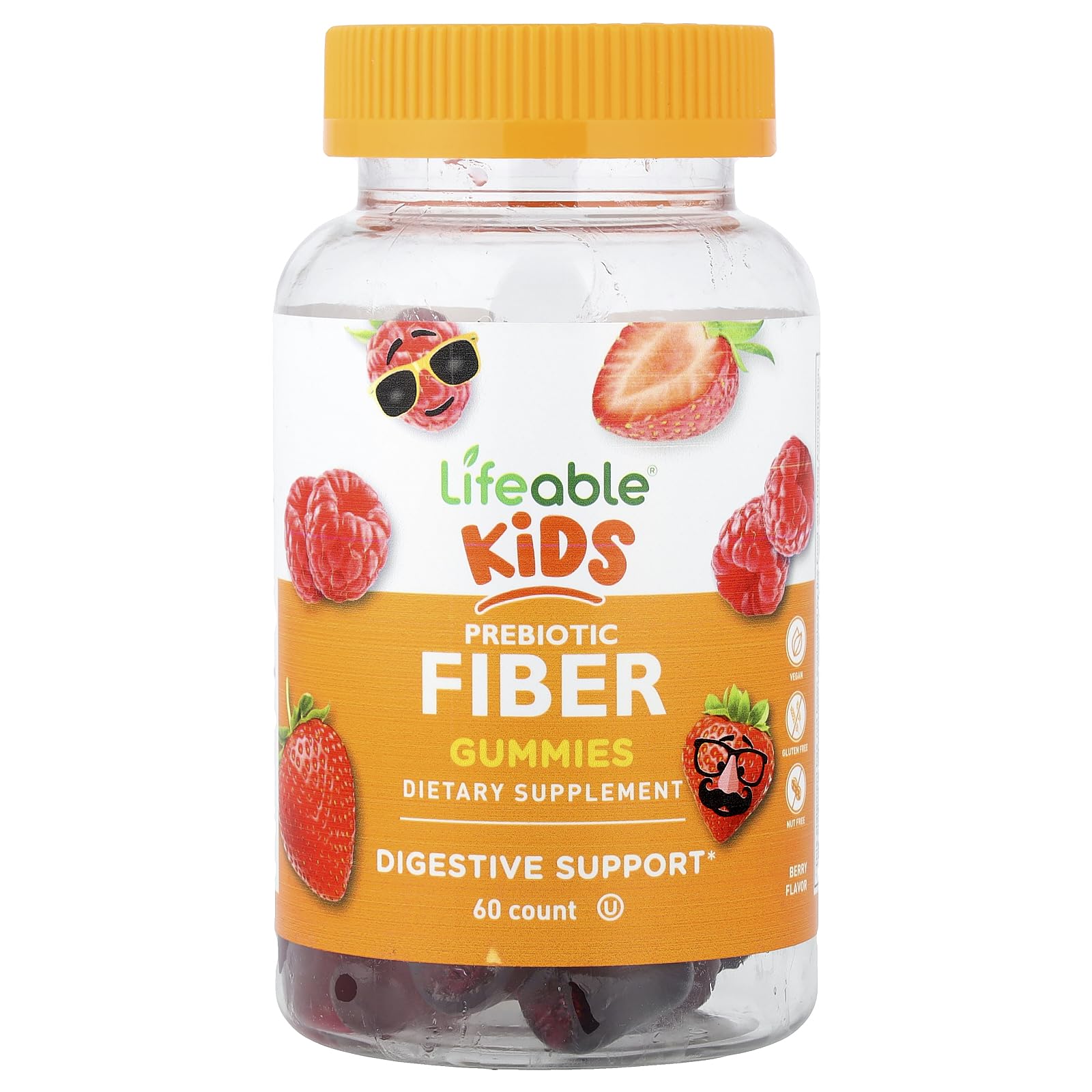 Lifeable Kids Prebiotic Fiber Gummies Berry, 60 Gummies
