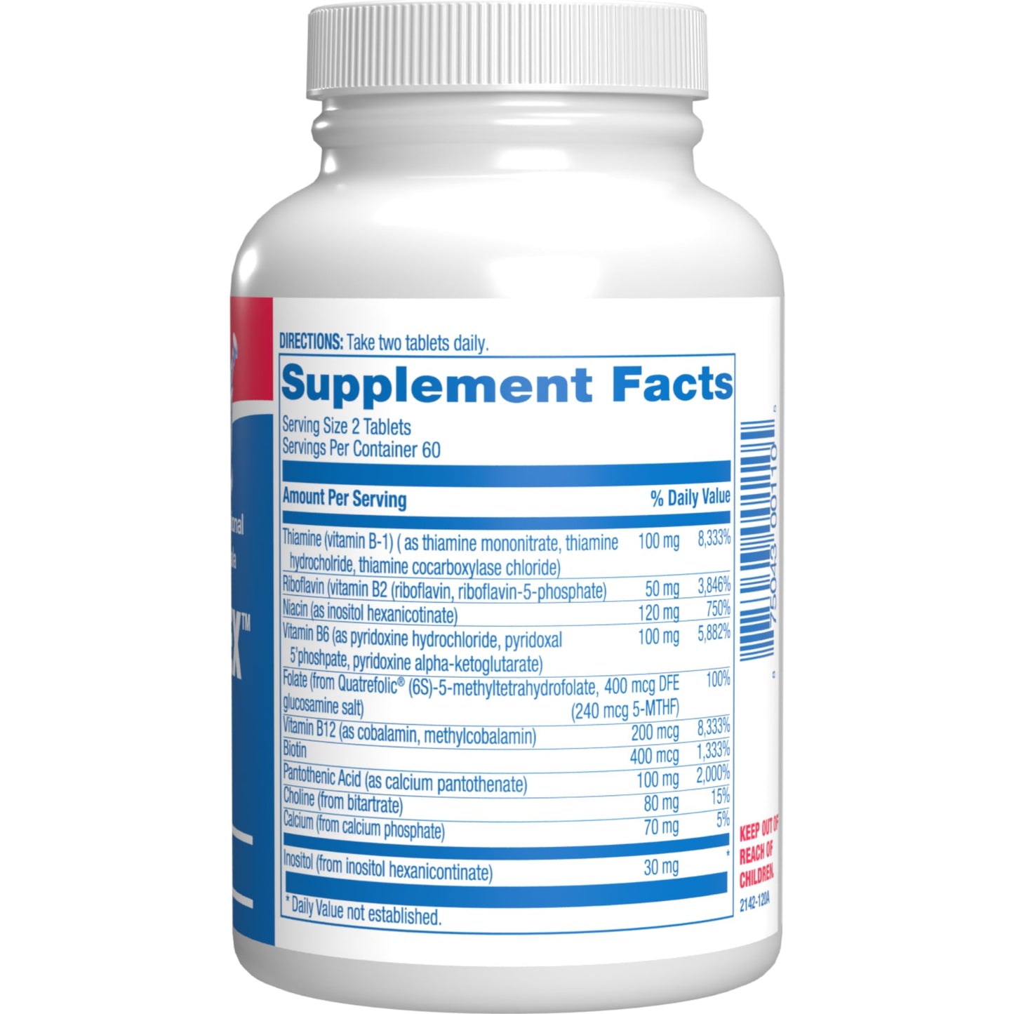 Anabolic Laboratories Super B Complex Methylated & Time Released Bio Active B Complex Vitamin Supplement with Choline Inositol & 8 B Vitamins, 120 Tablets