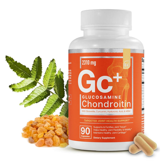 Essential Elements Glucosamine Chondroitin MSM Boswellia Serrata Hyaluronic Acid Joint Support Supplement, Capsule, 90 Count