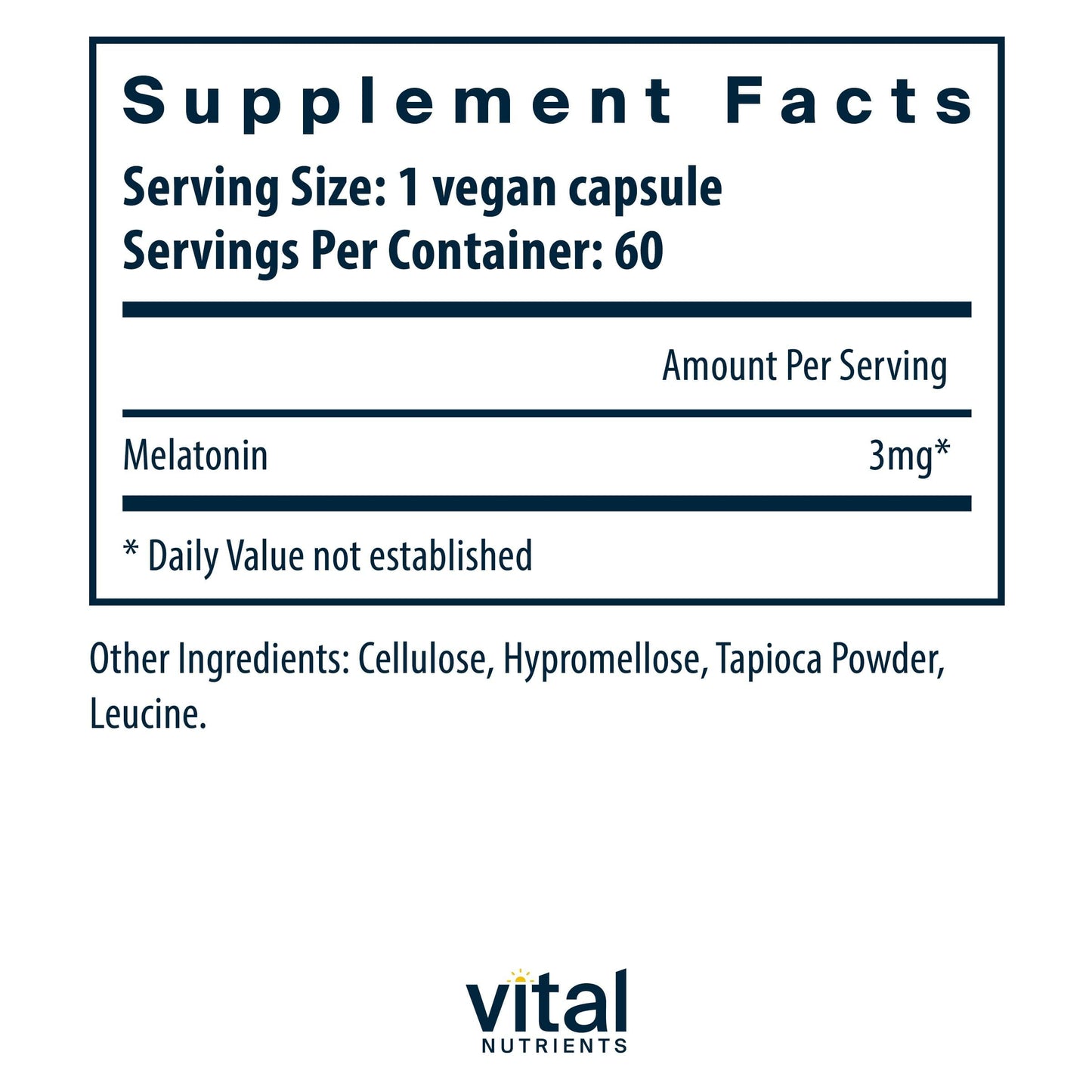 Vital Nutrients Melatonin 3mg Capsule 60 Count