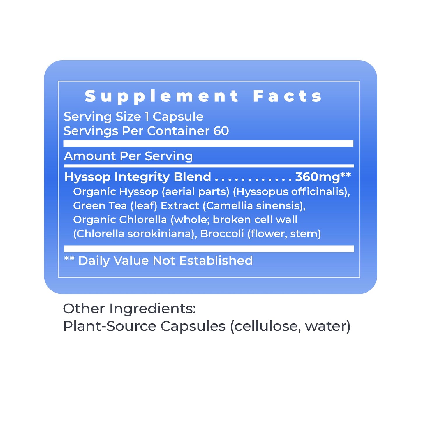 Premier Research Labs Hyssinol Hyssop Capsules, 60 Capsules