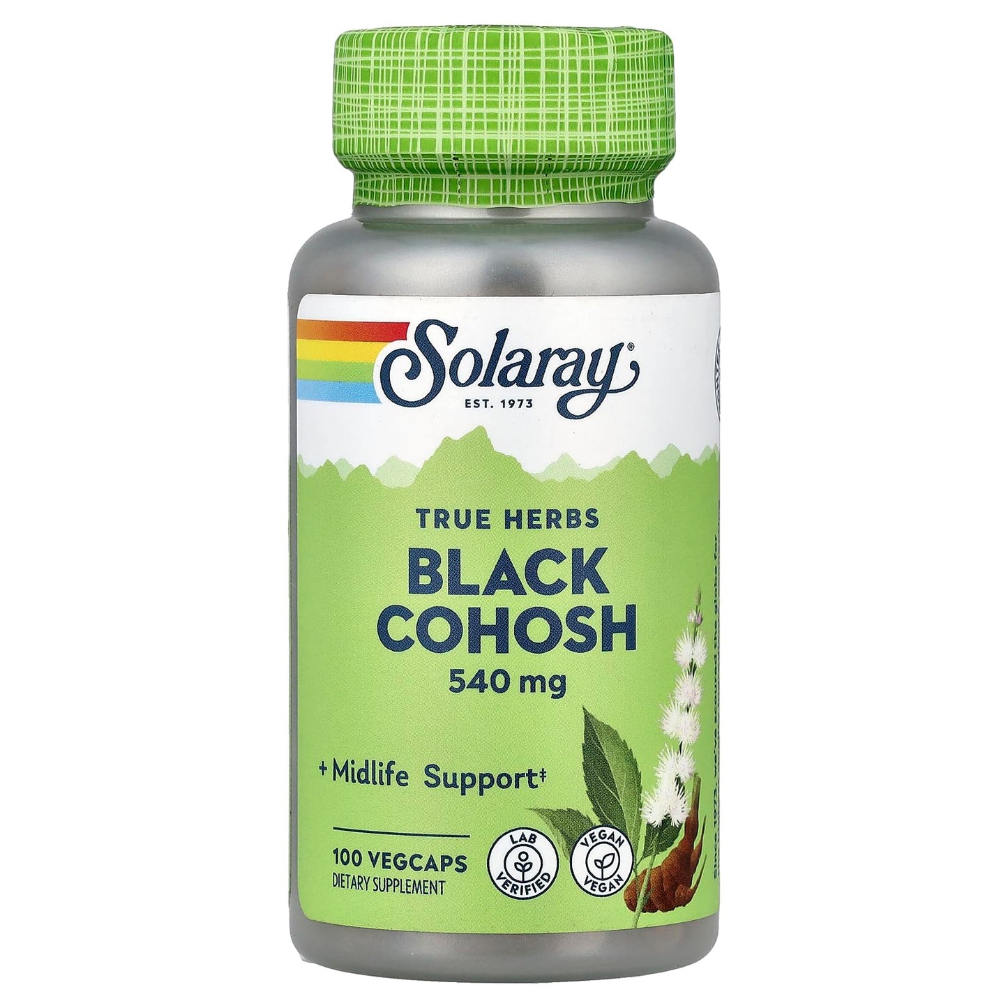 SOLARAY Black Cohosh 540 mg Capsule, 100 VegCaps