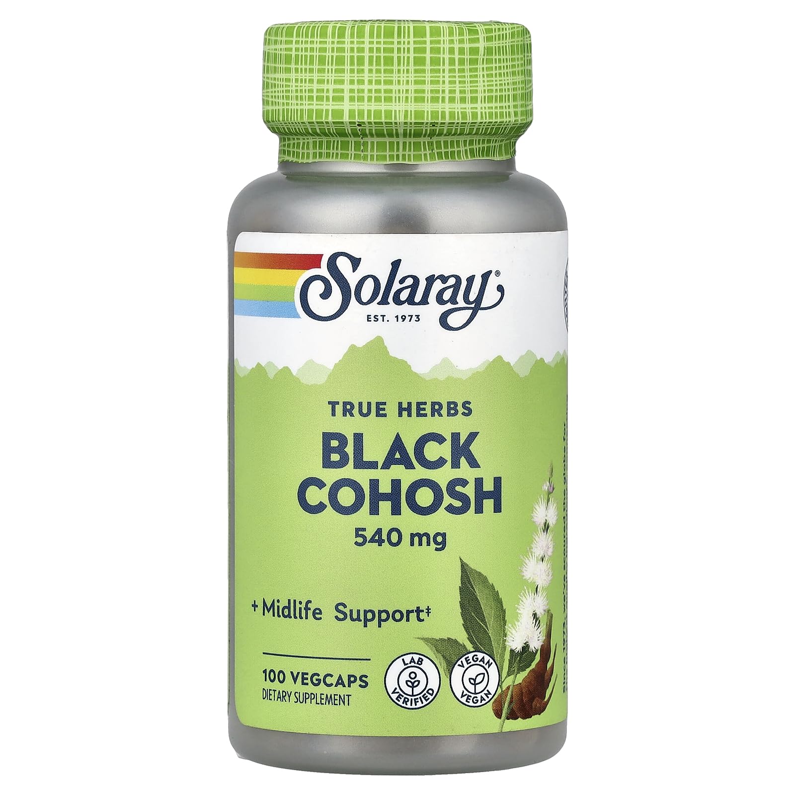 SOLARAY Black Cohosh 540 mg Capsule, 100 VegCaps