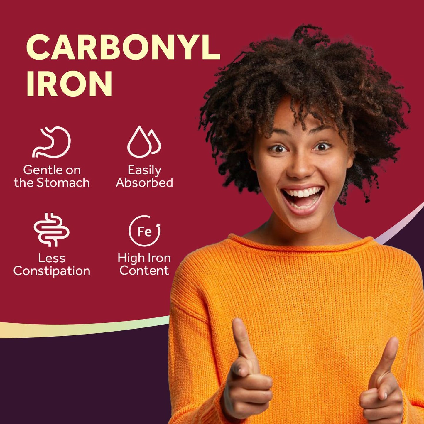 Doctor's Recipes Iron Supplement 65 mg with Vitamin C - Maximized Absorption & Stomach Friendly Iron Pills for Red Blood Cells Formation, Heart, Brain & Immunity Health - Vegan Non-GMO 60 Iron Tablets