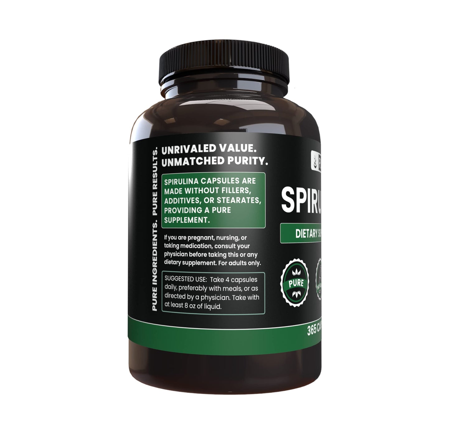 PURE ORIGINAL INGREDIENTS Spirulina 730 Capsules