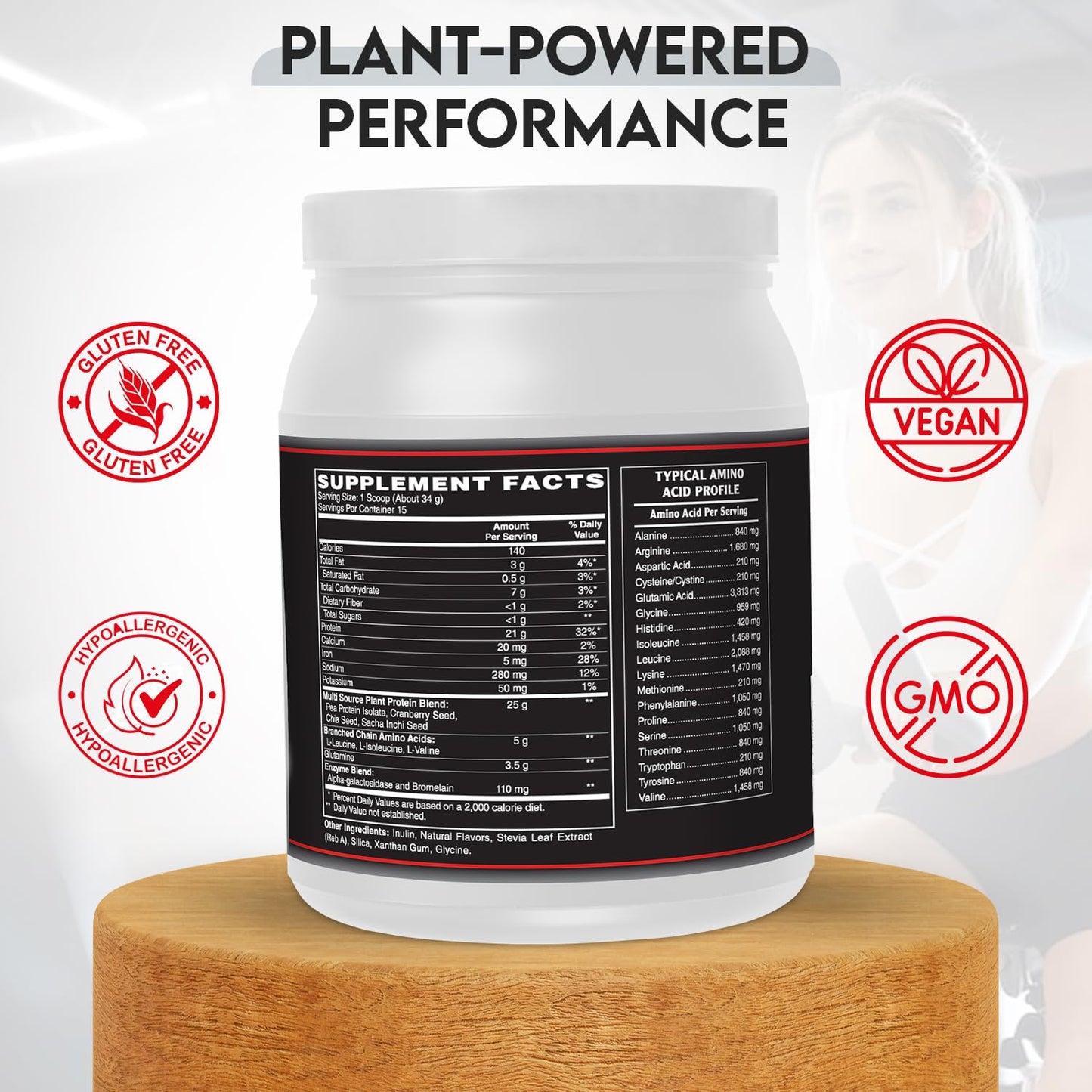 Donovan and Cecilia Approved Vegan Plant Protein Vanilla Powder 1.12 Pound