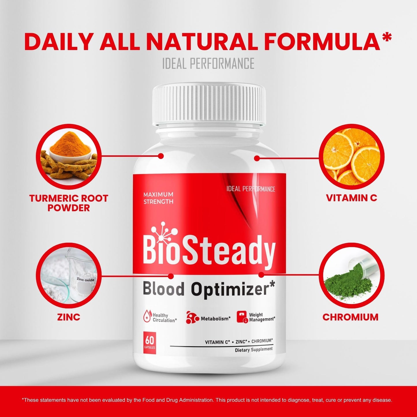 IDEAL PERFORMANCE Biosteady Blood Optimizer Capsules 60 Capsules