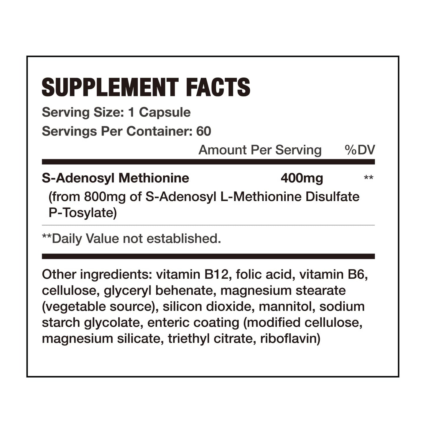 7c SAM-e 400mg Capsule, 60 Count