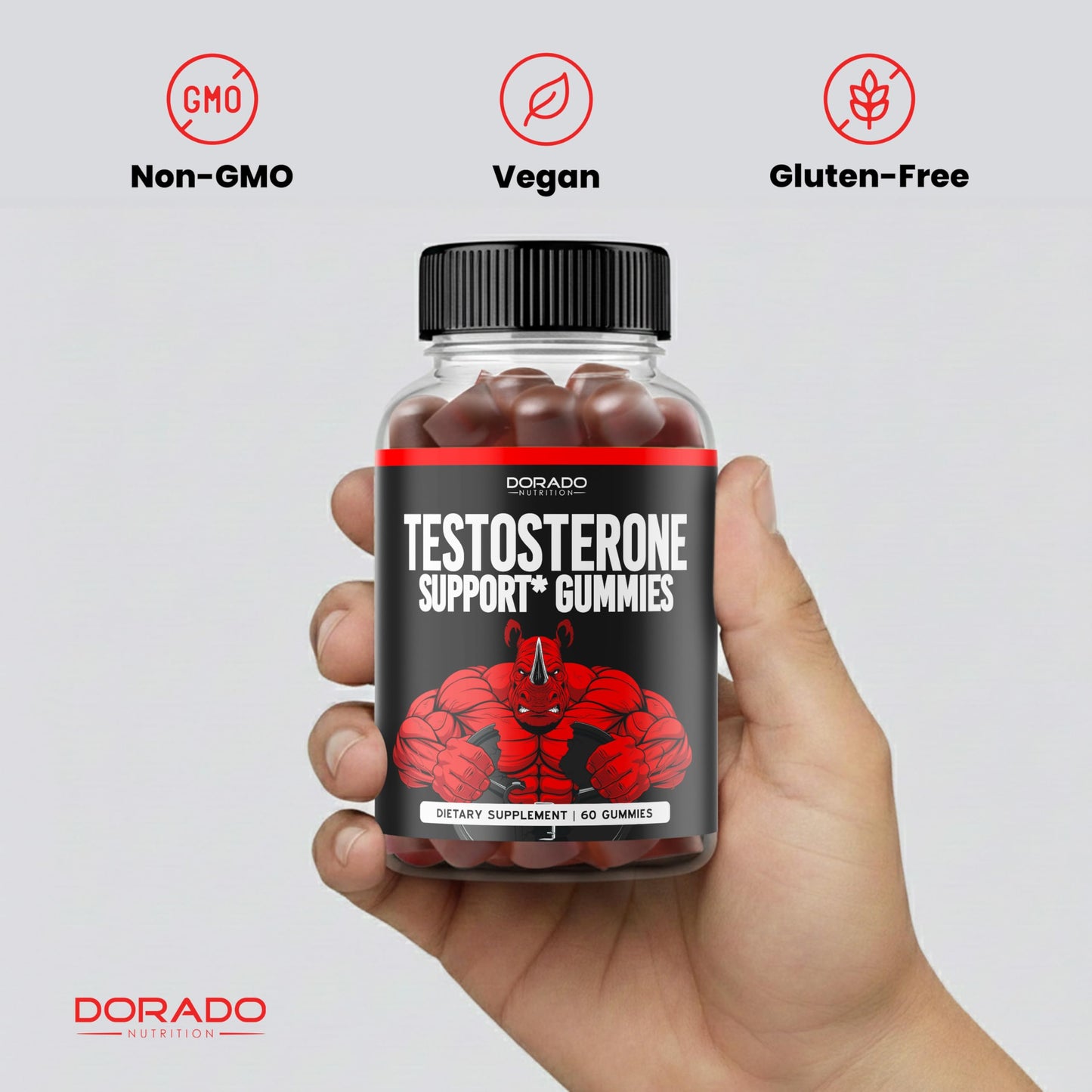 DORADO NUTRITION Testosterone Gummies for Men, 60 Count