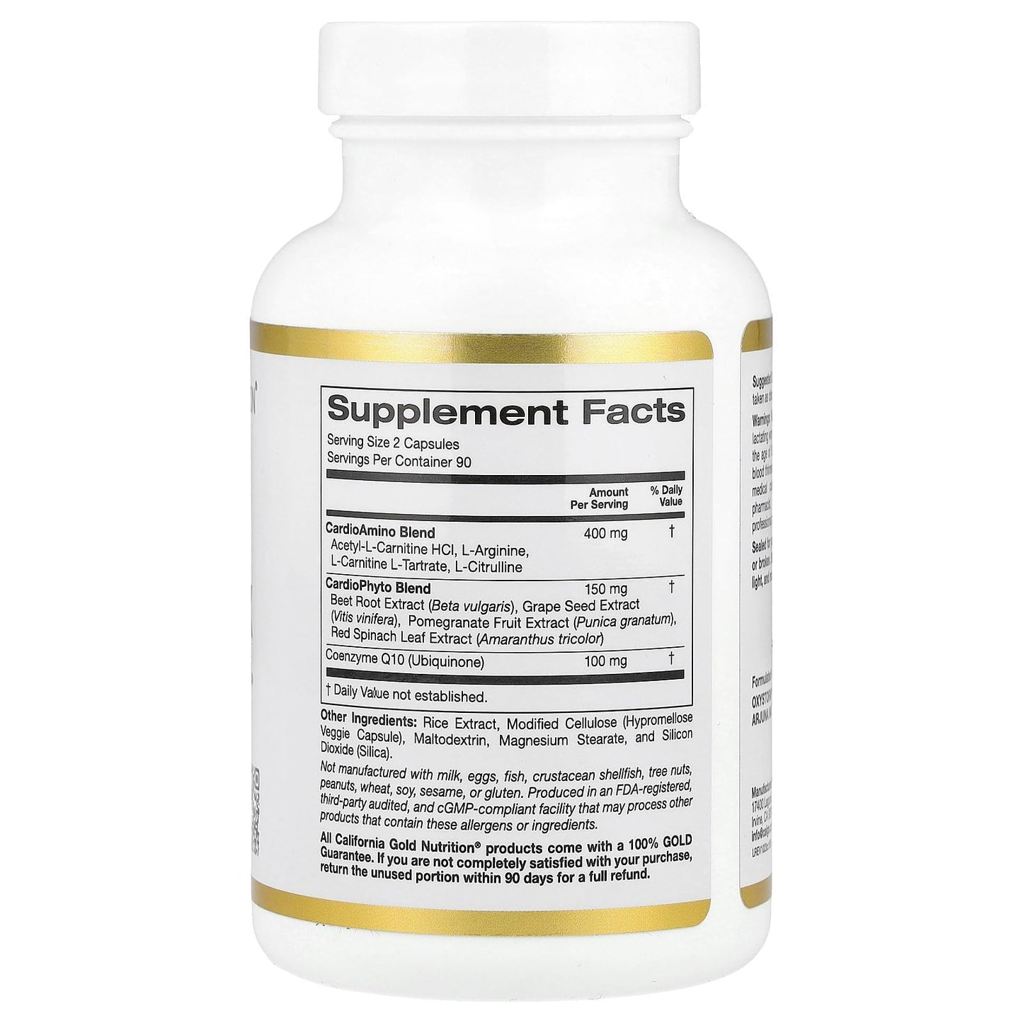 California Gold Nutrition Cardio Complex with CardioAmino Blend, CardioPhyto Blend and Coenzyme Q10, 180 Capsules