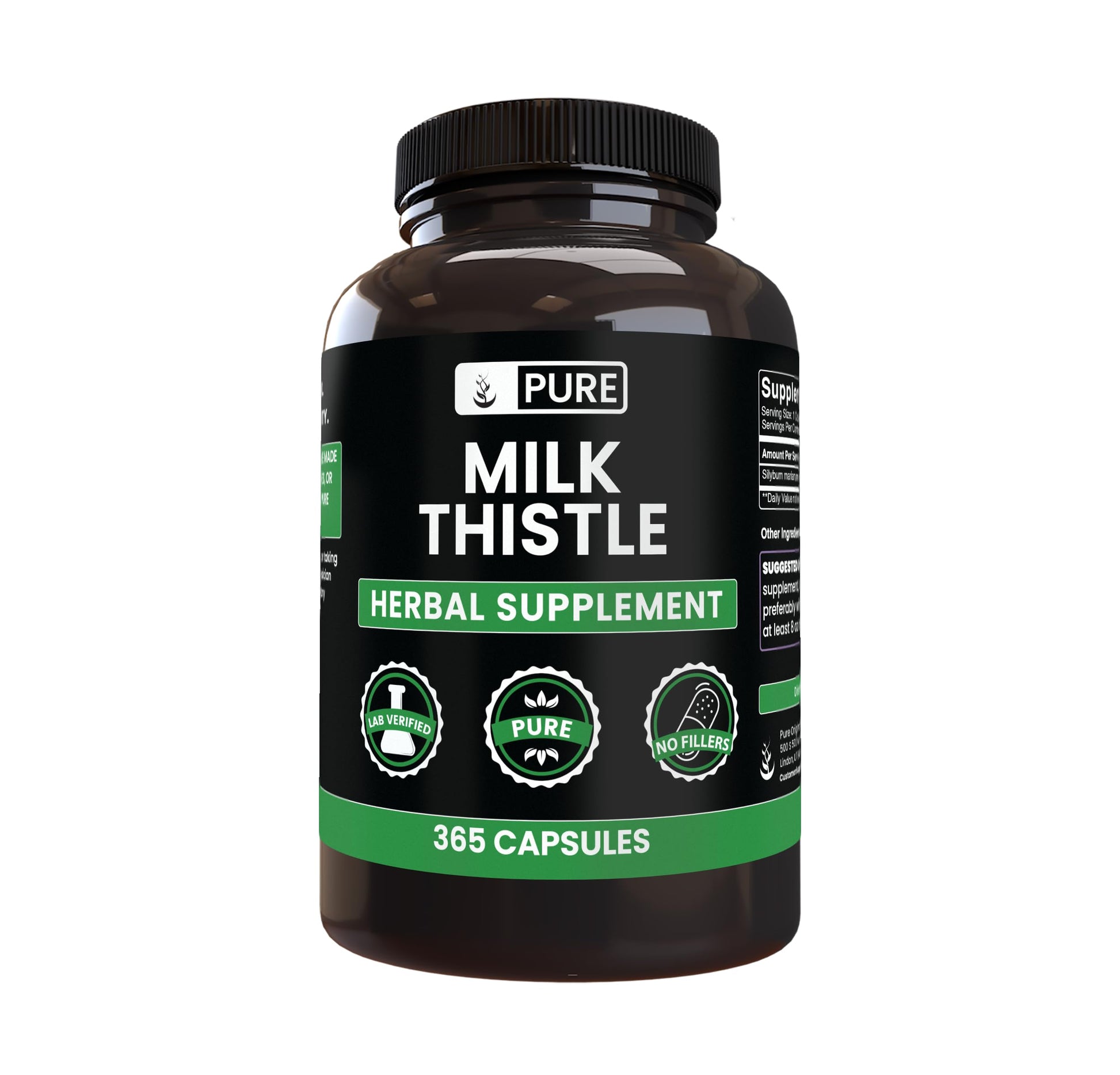 Pure Original Ingredients Milk Thistle Capsules 365