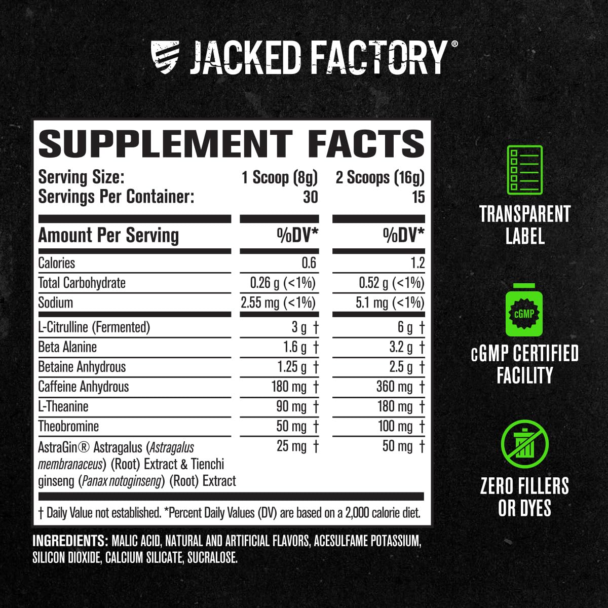 Jacked Factory NITROSURGE Pre Workout Supplement Powder, 30 Servings