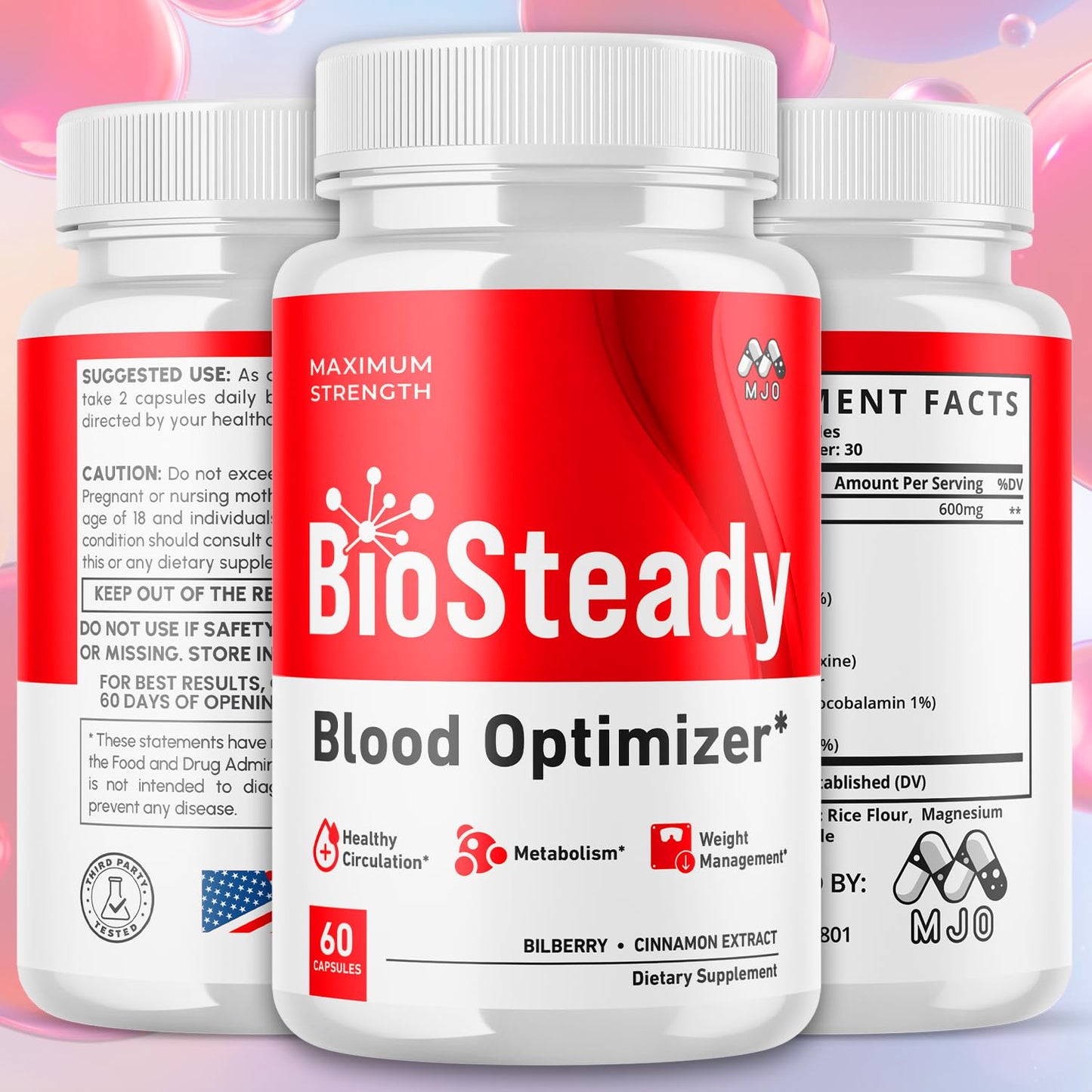 MJO Biosteady Blood Optimizer Capsules, 60 Capsules