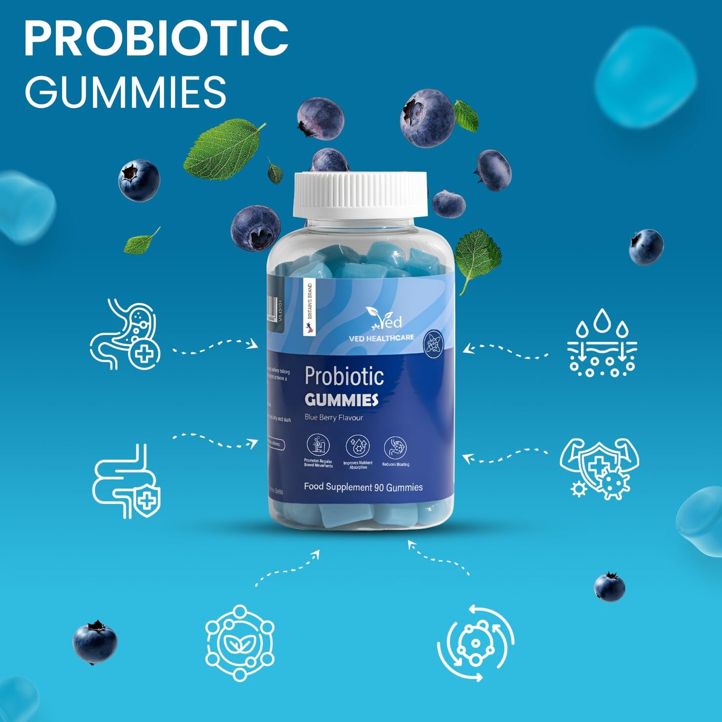 Ved Vegan Probiotic with Prebiotics Gummy 90 Count