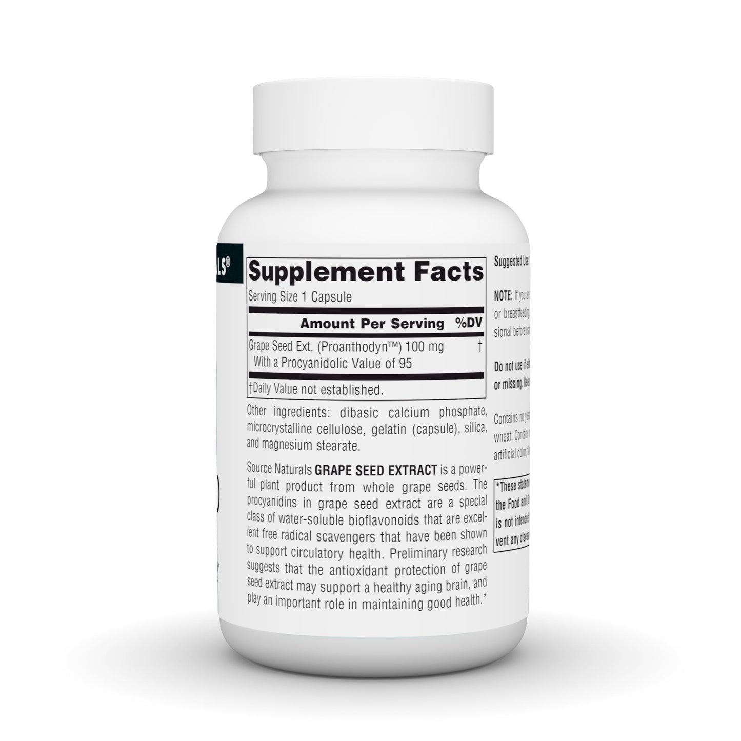 Source Naturals Grape Seed Extract Proanthodyn Antioxidant Protection, 100 mg Capsule, 120 Capsules