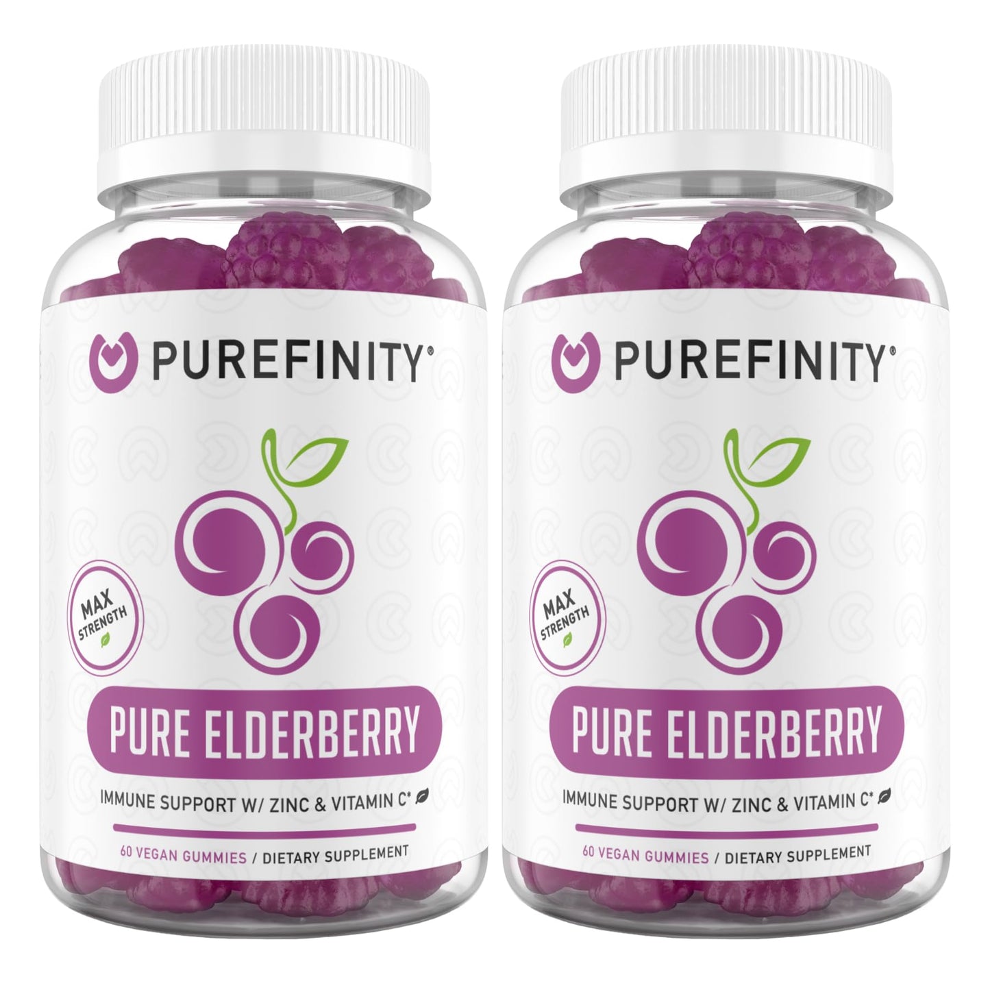 PUREFINITY Elderberry Gummies with Sambucus, Vitamin C, and Zinc 120 Count