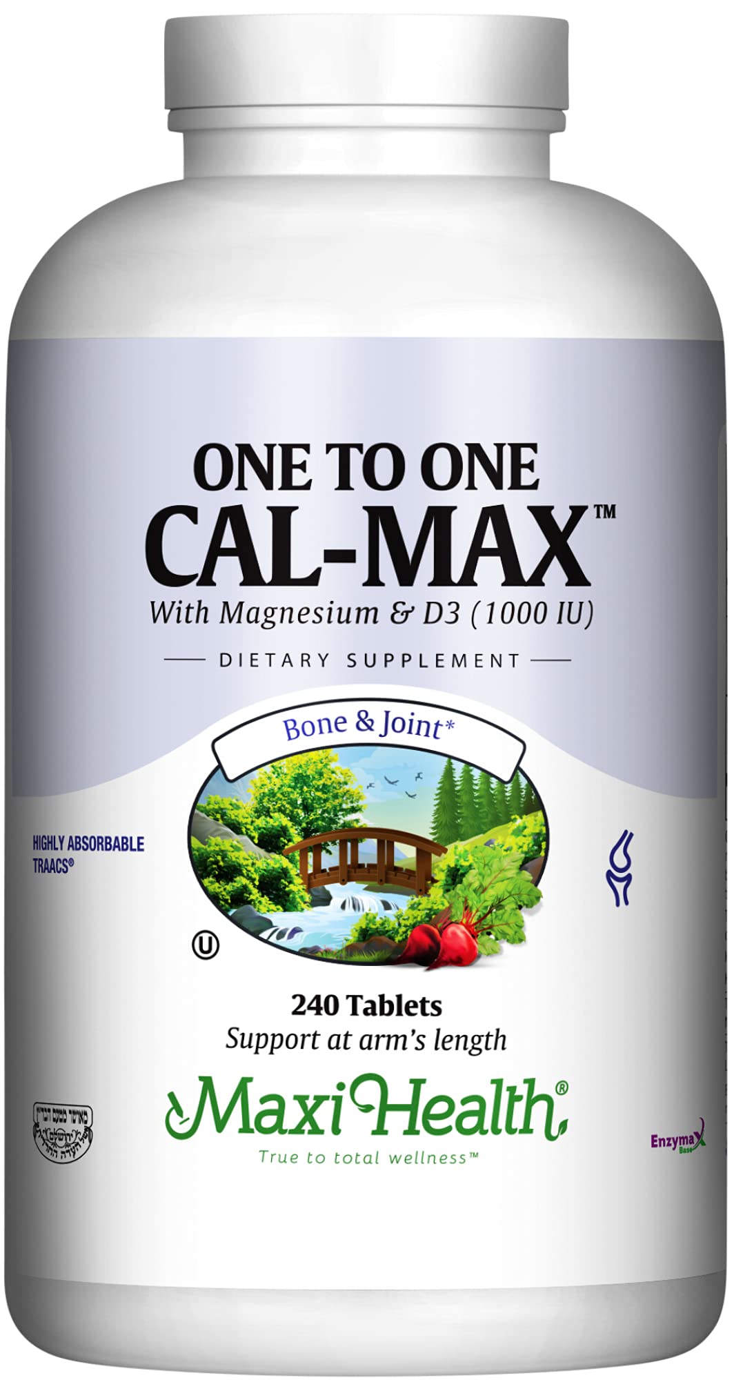 Maxi Health Calcium Supplement with Vitamin D3 and Magnesium 240 Tablets