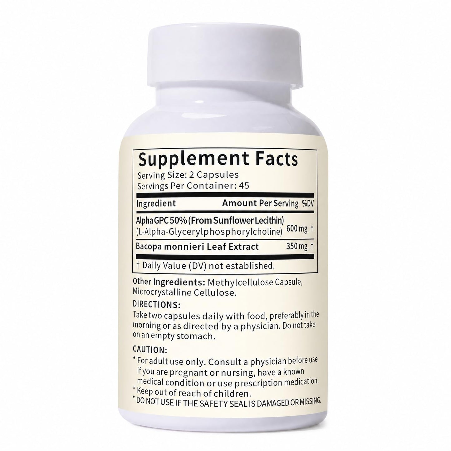 PHENBEN Acetylcholine Supplements – Alpha GPC 600mg + Bacopa – More Effective Than Choline Alone – Supports Memory, Focus & Brain Performance – Capsules 90