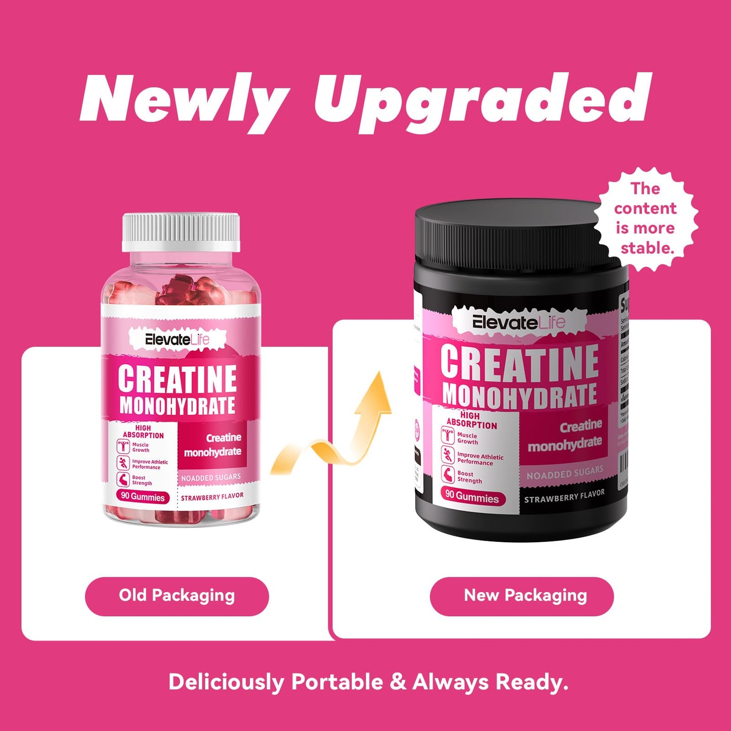 ElevateLife Creatine Monohydrate Gummy 5000mg, 90 Count