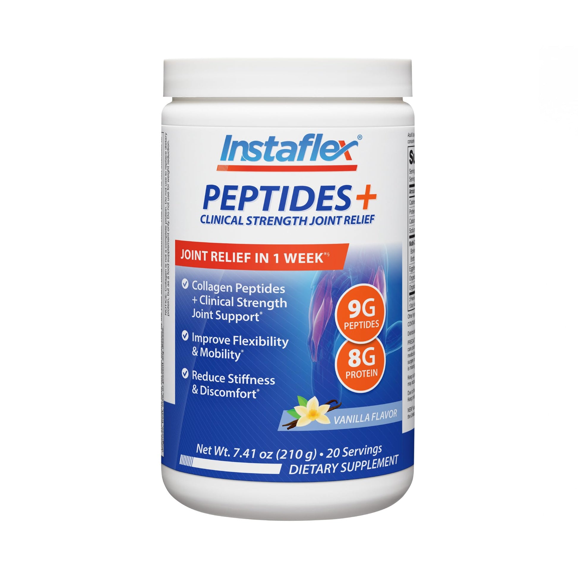 Instaflex Collagen Peptides + Clinical Strength Joint Relief Powder Vanilla, 7.41 oz