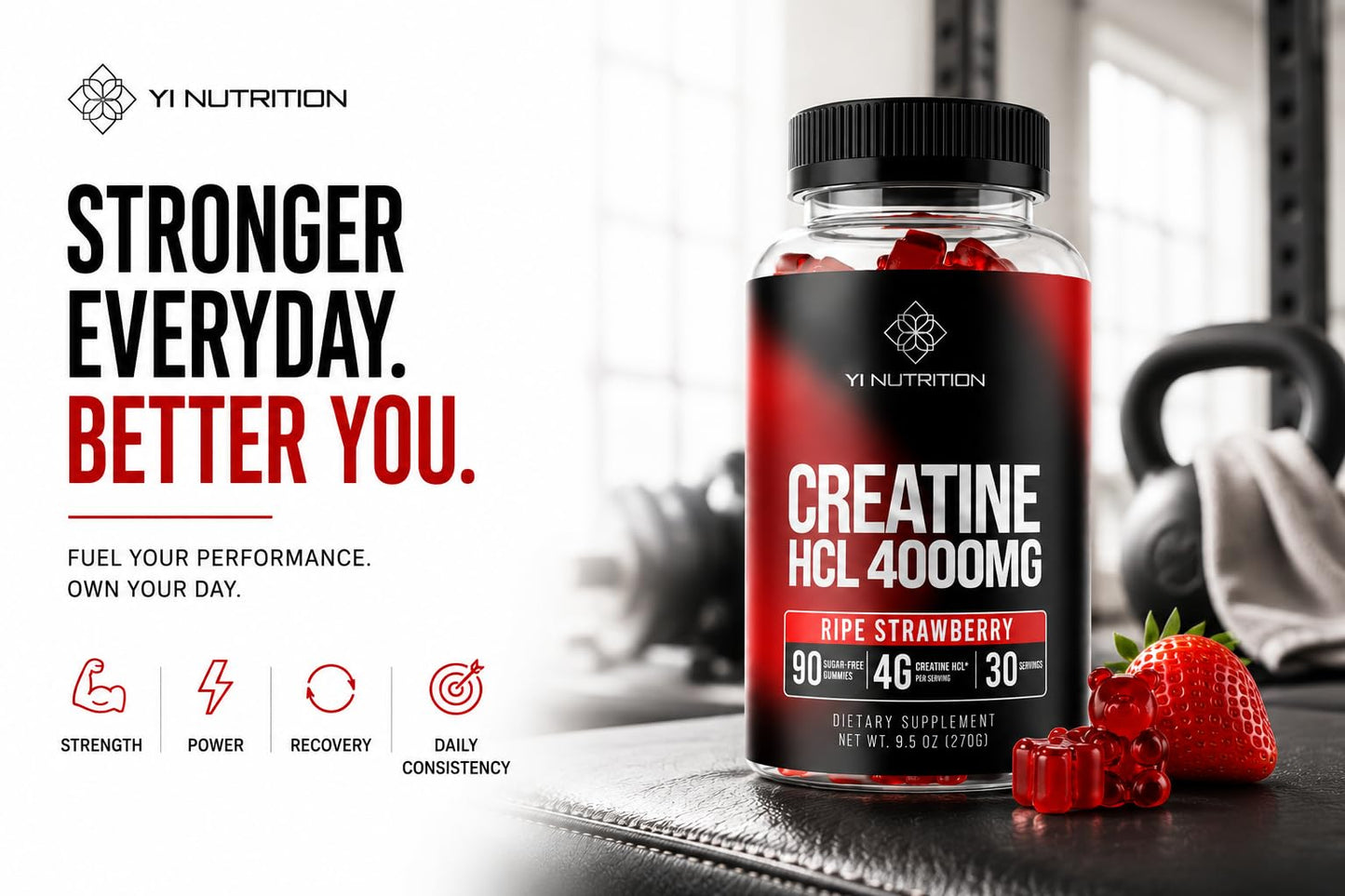 Yi Nutrition Creatine HCL Gummy 90 Count