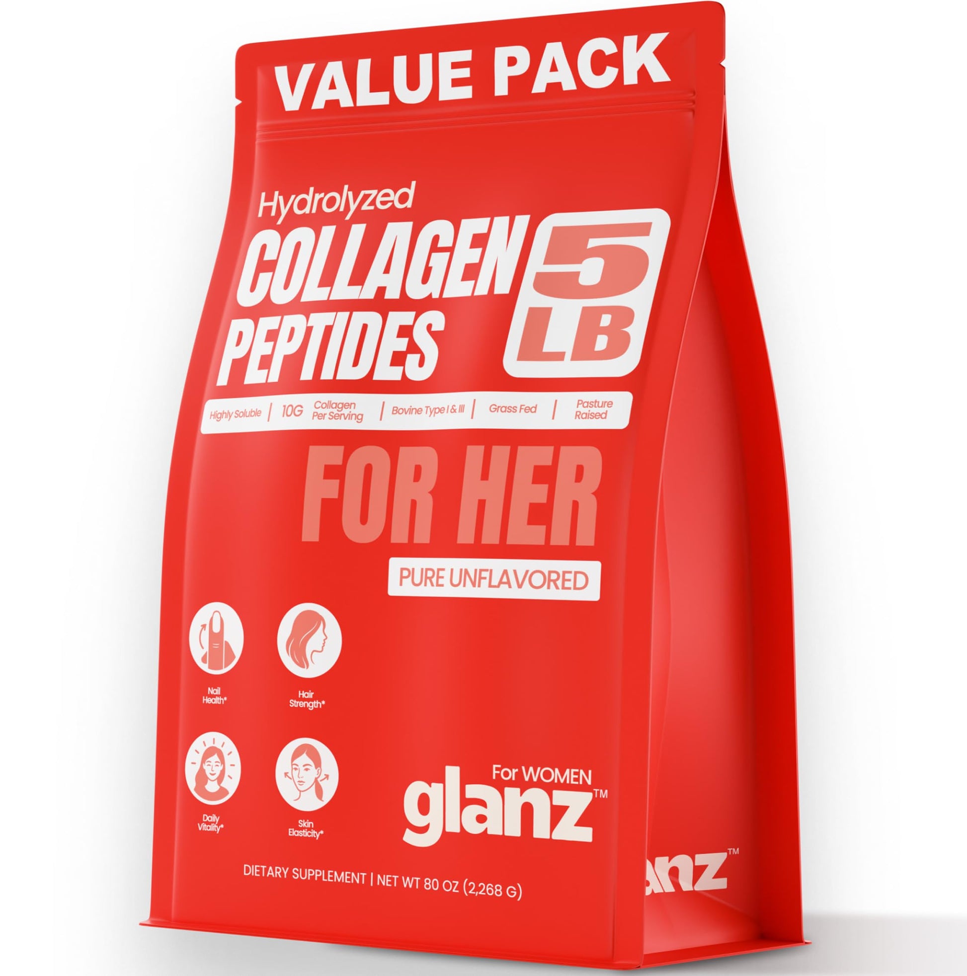 GLANZ Hydrolyzed Collagen Peptides Powder 80