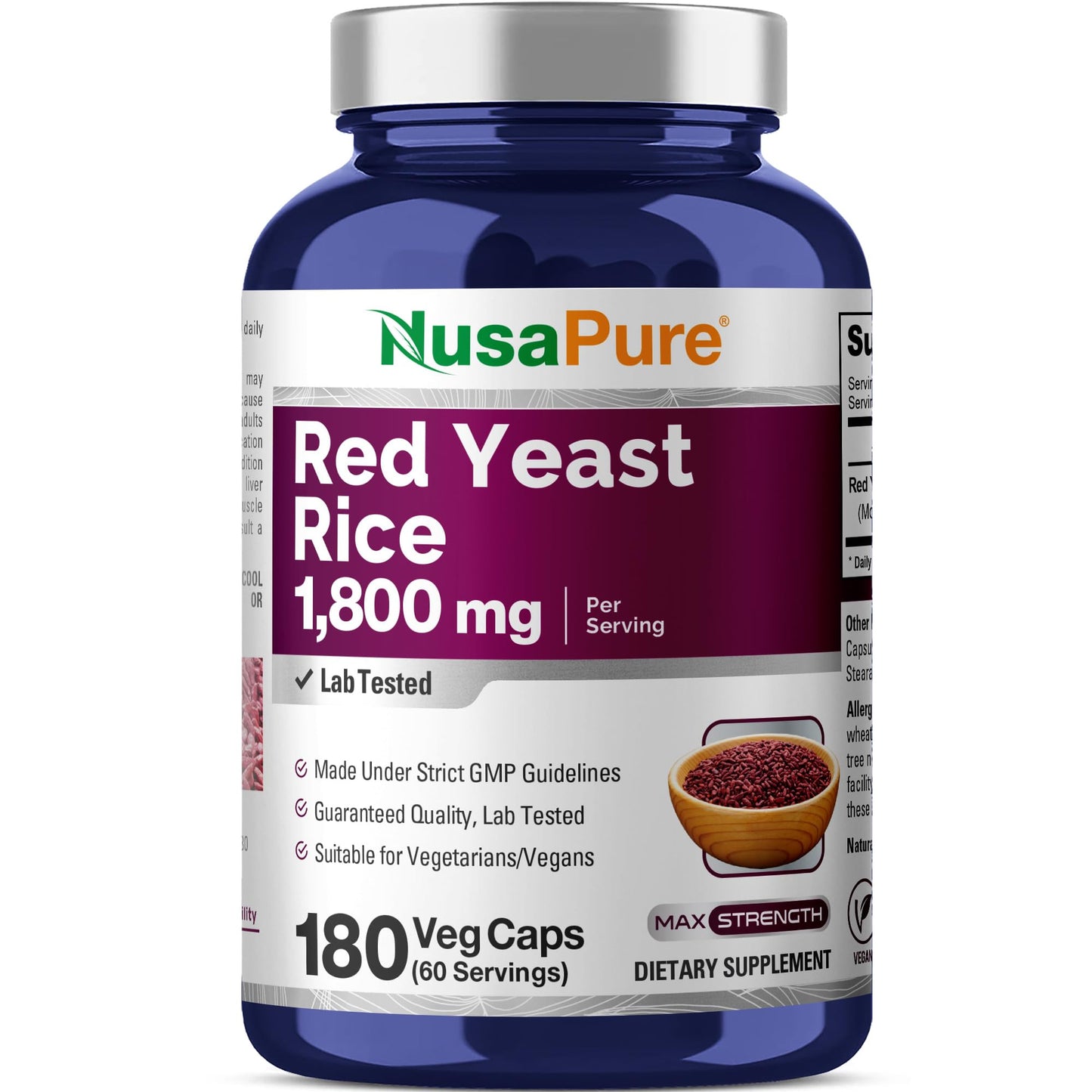 NusaPure Red Yeast Rice Capsule 180 Count