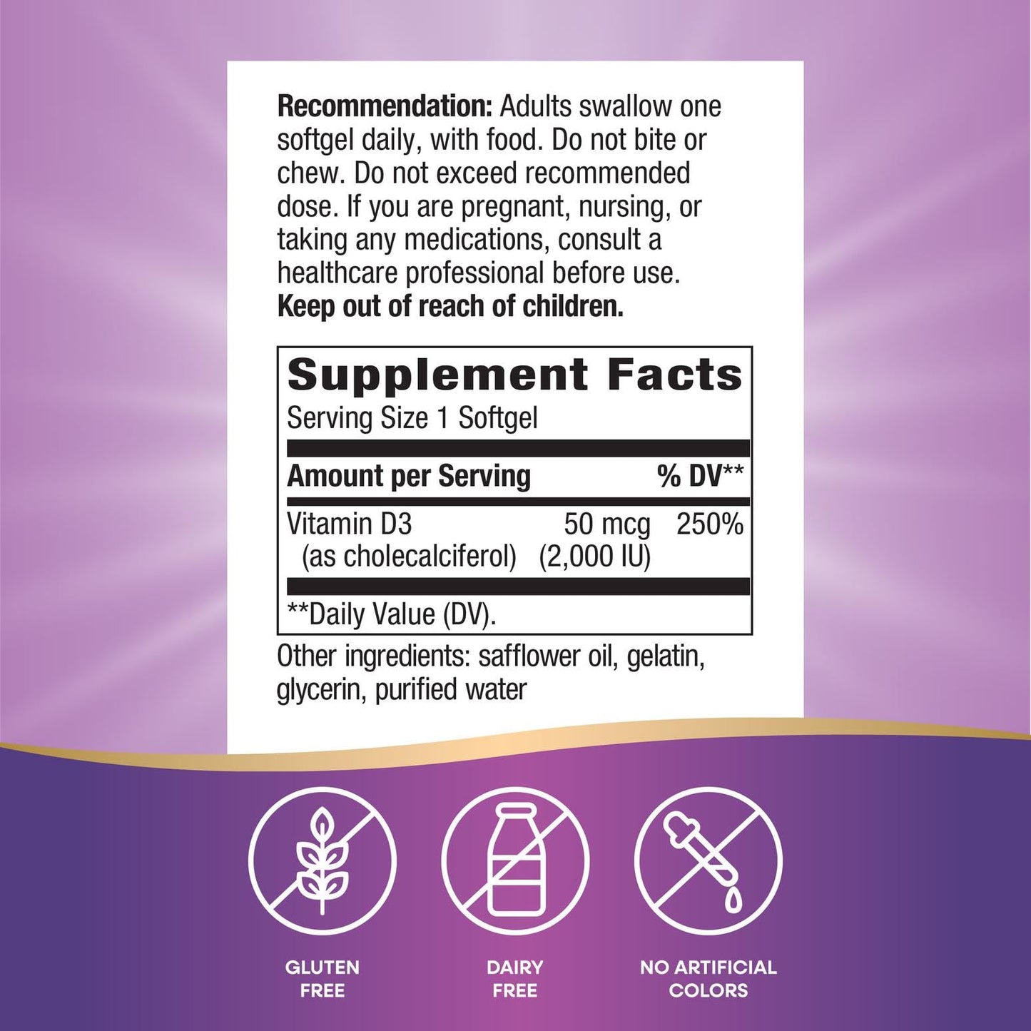 Nature's Way Vitamin D3 Softgels, 240 Count