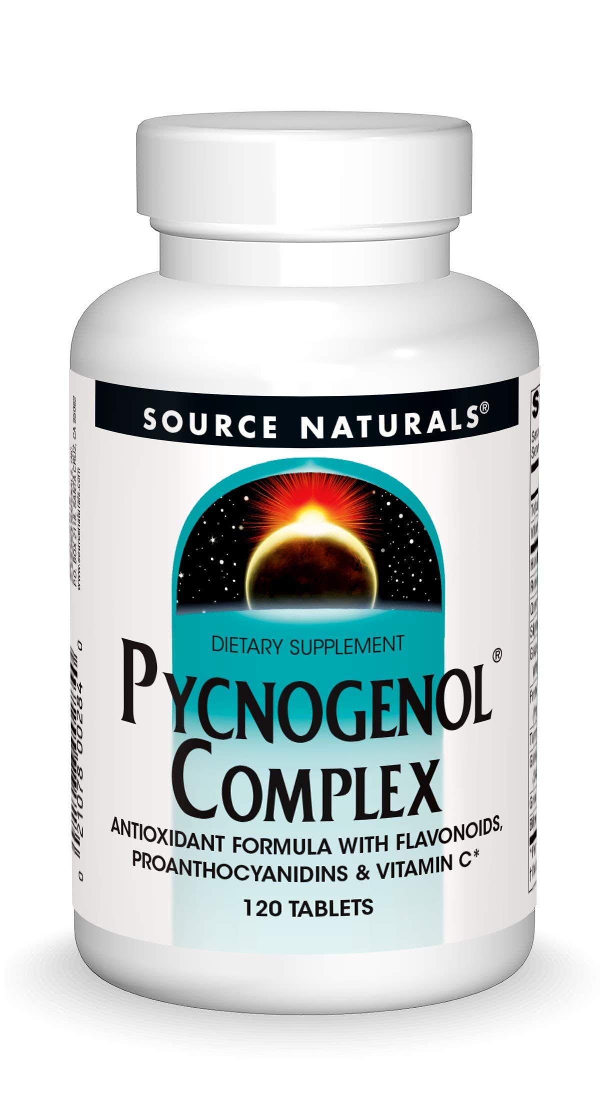 Source Naturals Pycnogenol Complex Antioxidant Formula Rich in Flavonoids, Proanthocyanidins & Vitamin C Tablets 120