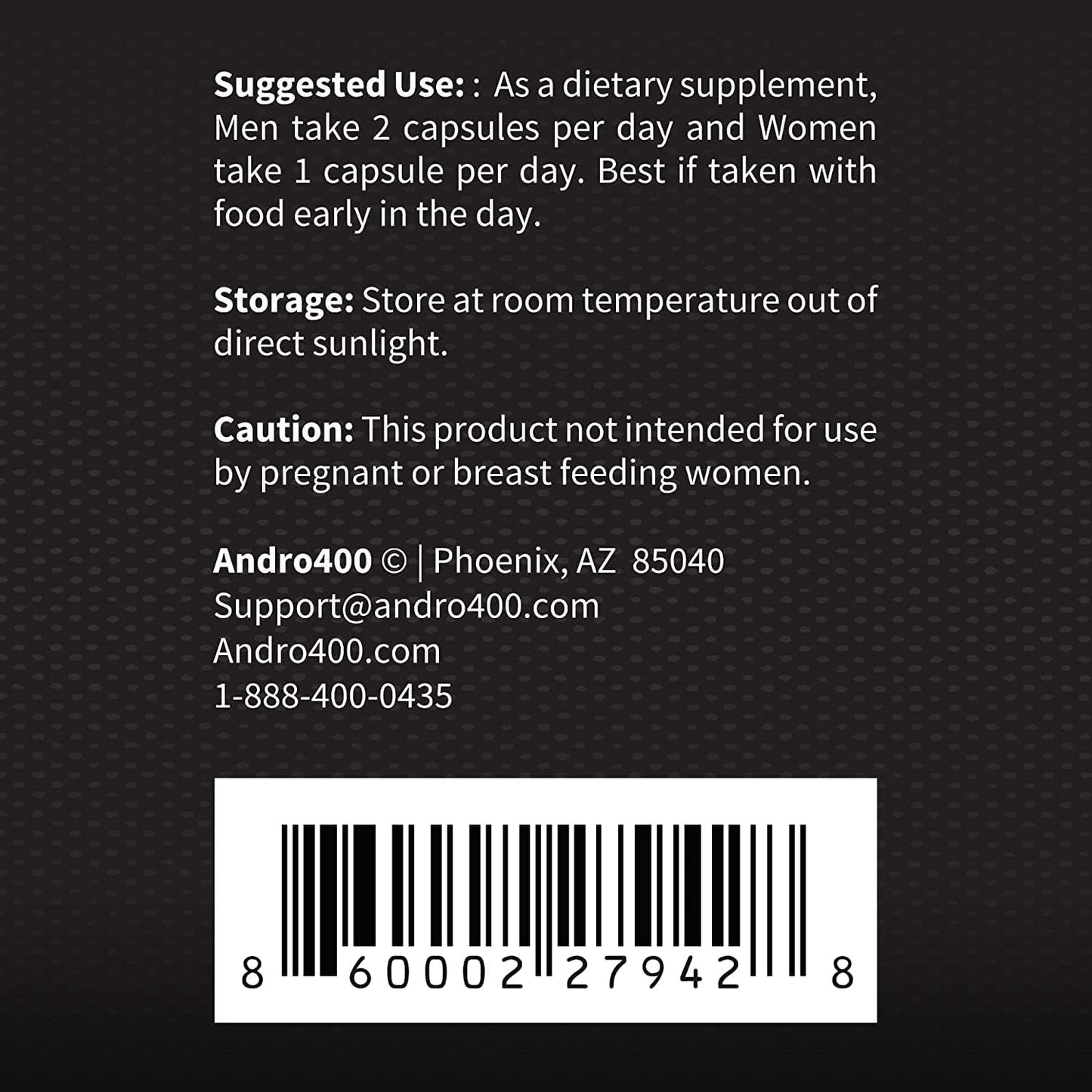 Andro400 Max Advanced T-Support & Nitric Oxide Booster – Traditional Tongkat Ali 100:1 Extract with L-Arginine & L-Citrulline, Capsule, 120 Count