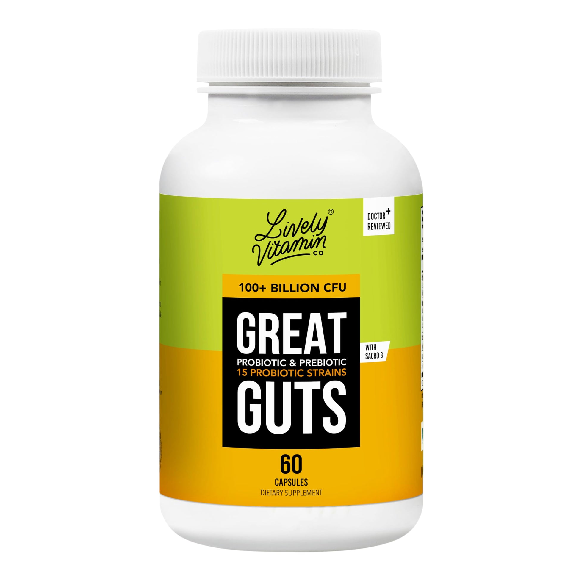 LIVELY VITAMIN CO Great Guts Probiotic Capsule 60 Capsules