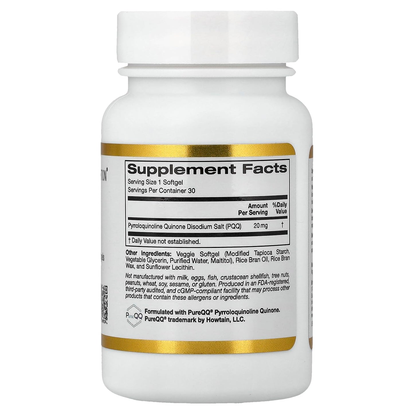 California Gold Nutrition PQQ 20 mg Softgels 30