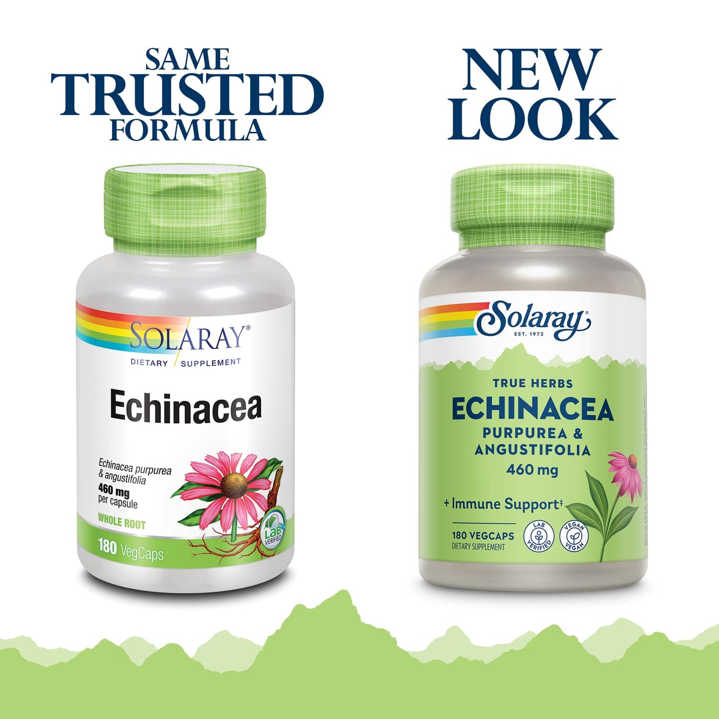 Solaray Echinacea Purpurea & Angustifolia Root 460 mg Capsules, 180 Count