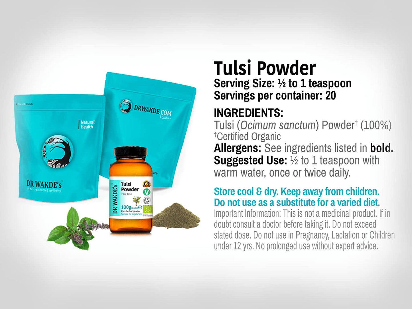 DR WAKDE'S Tulsi Powder (Holy Basil) 17.64 oz