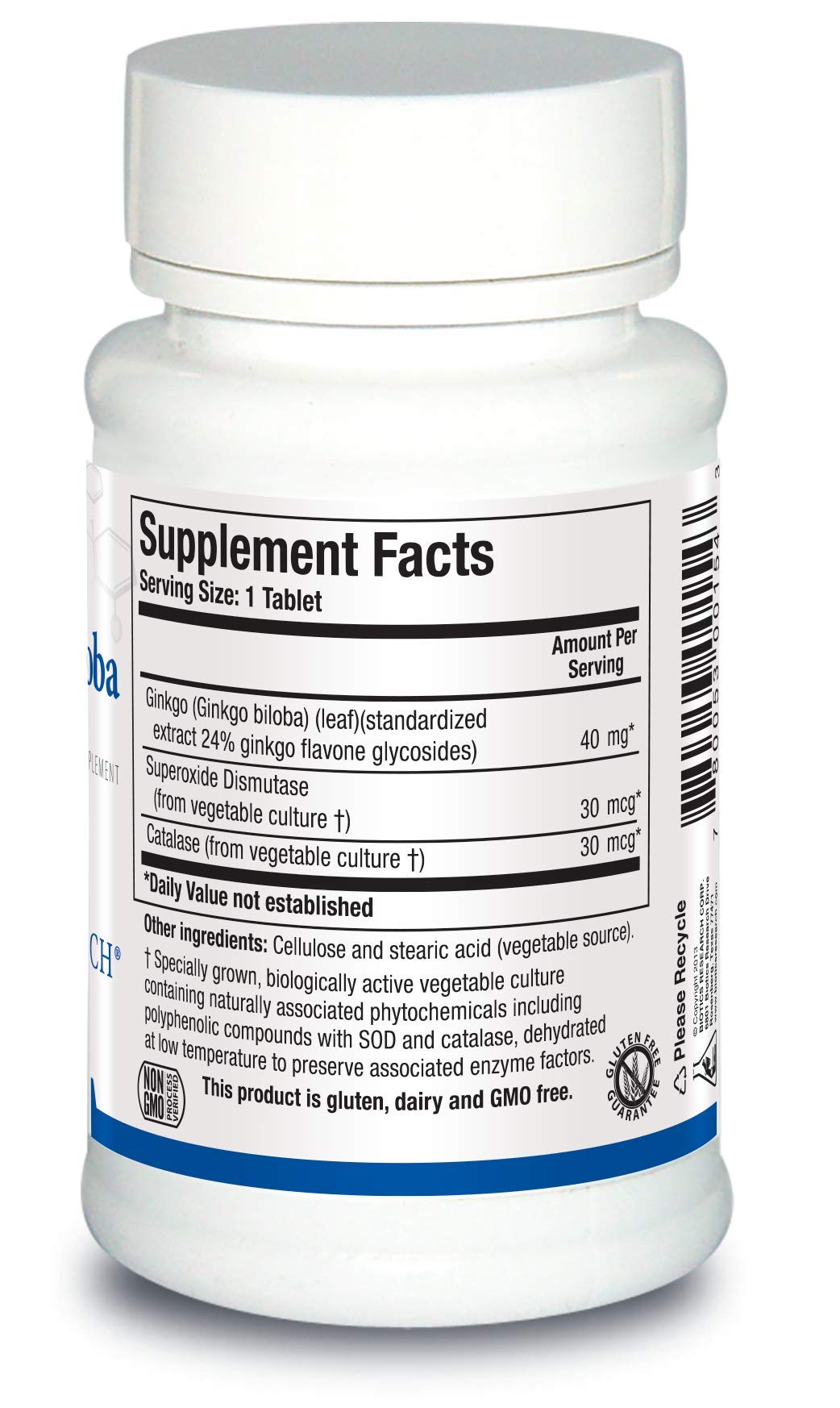 Biotics Research Ginkgo Biloba Standardized 24% Ginkgo Biloba Percent Extract Tablets 60