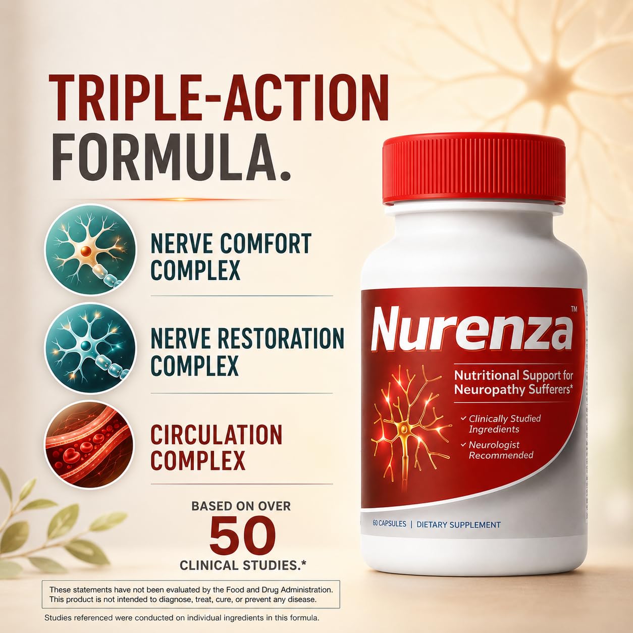 Vita Sciences Nurenza Neuropathy Support Supplements Capsules 360