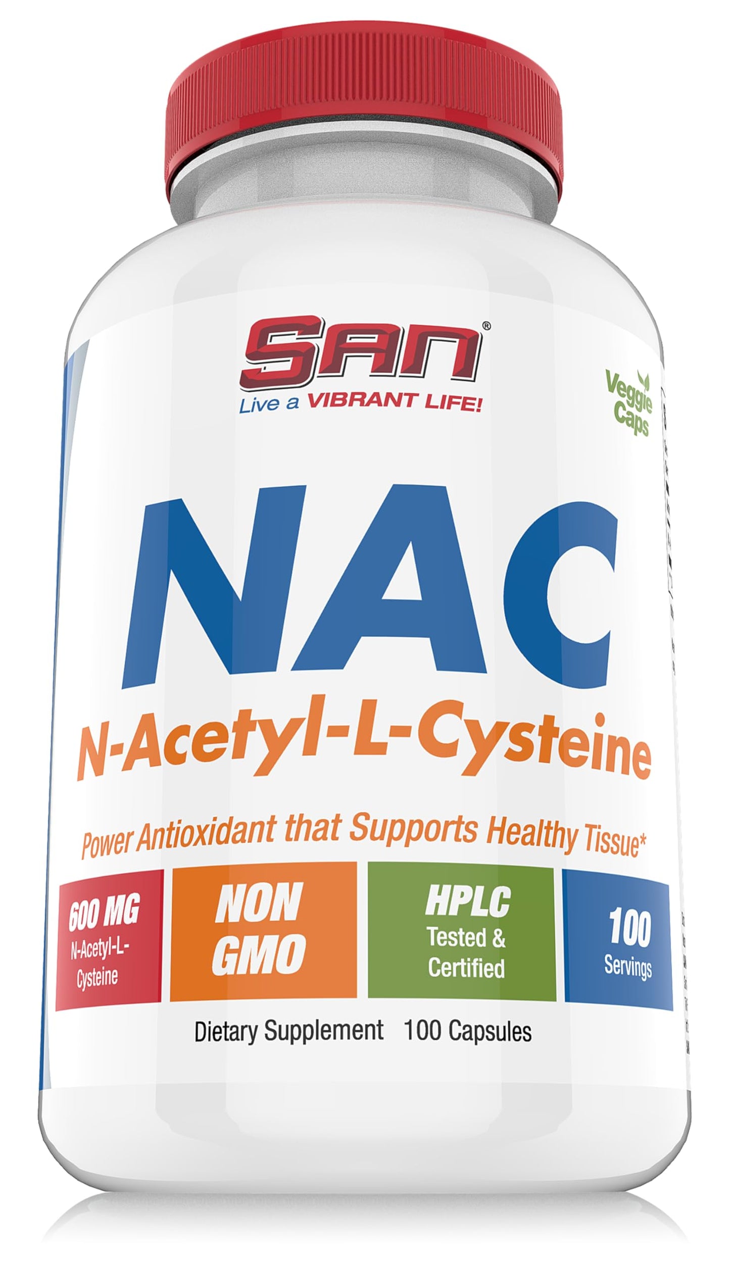 SAN N-Acetyl-L-Cysteine (NAC) 600 mg Capsule, 100 Capsules