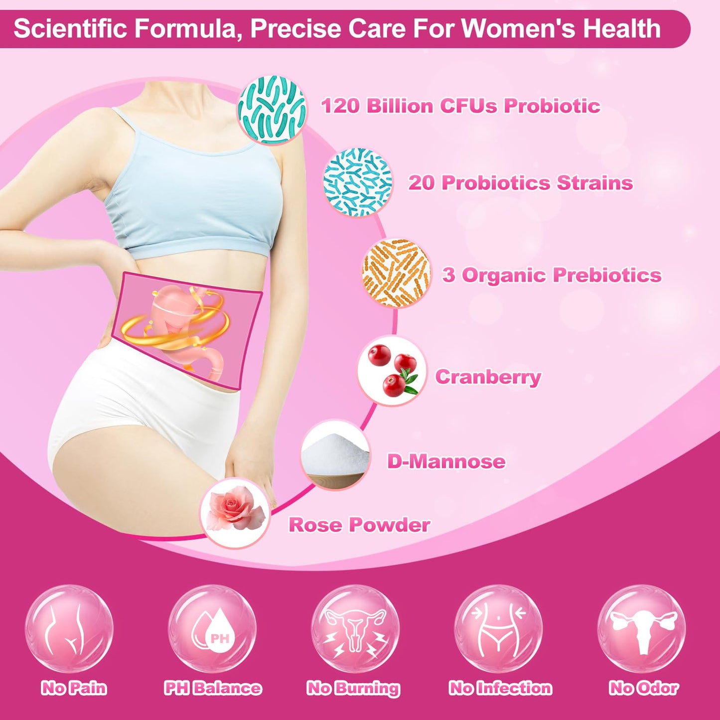 KFG Women's Probiotic Powder, 100 Billion CFUs, 20 Strains, 40 Packets