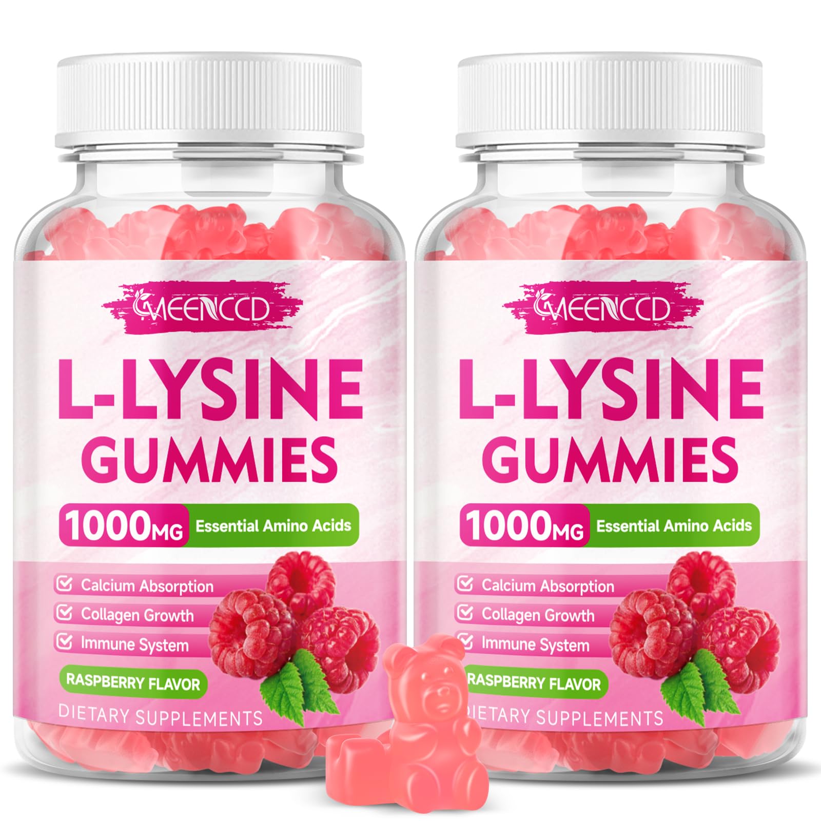 MEENCCD L-Lysine 1000mg Gummies 120 Count