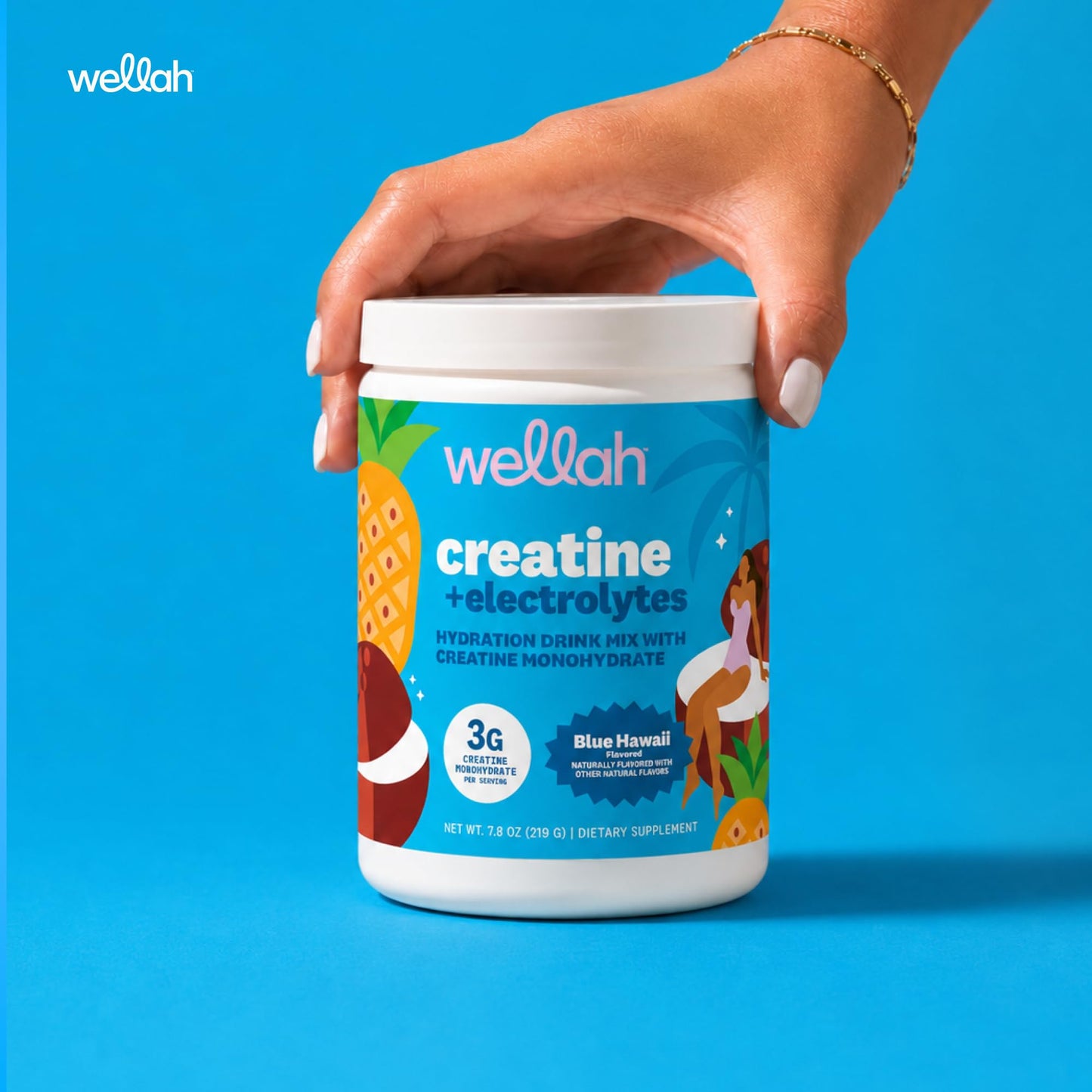 Wellah Creatine + Electrolytes Powder 7.8 Ounce