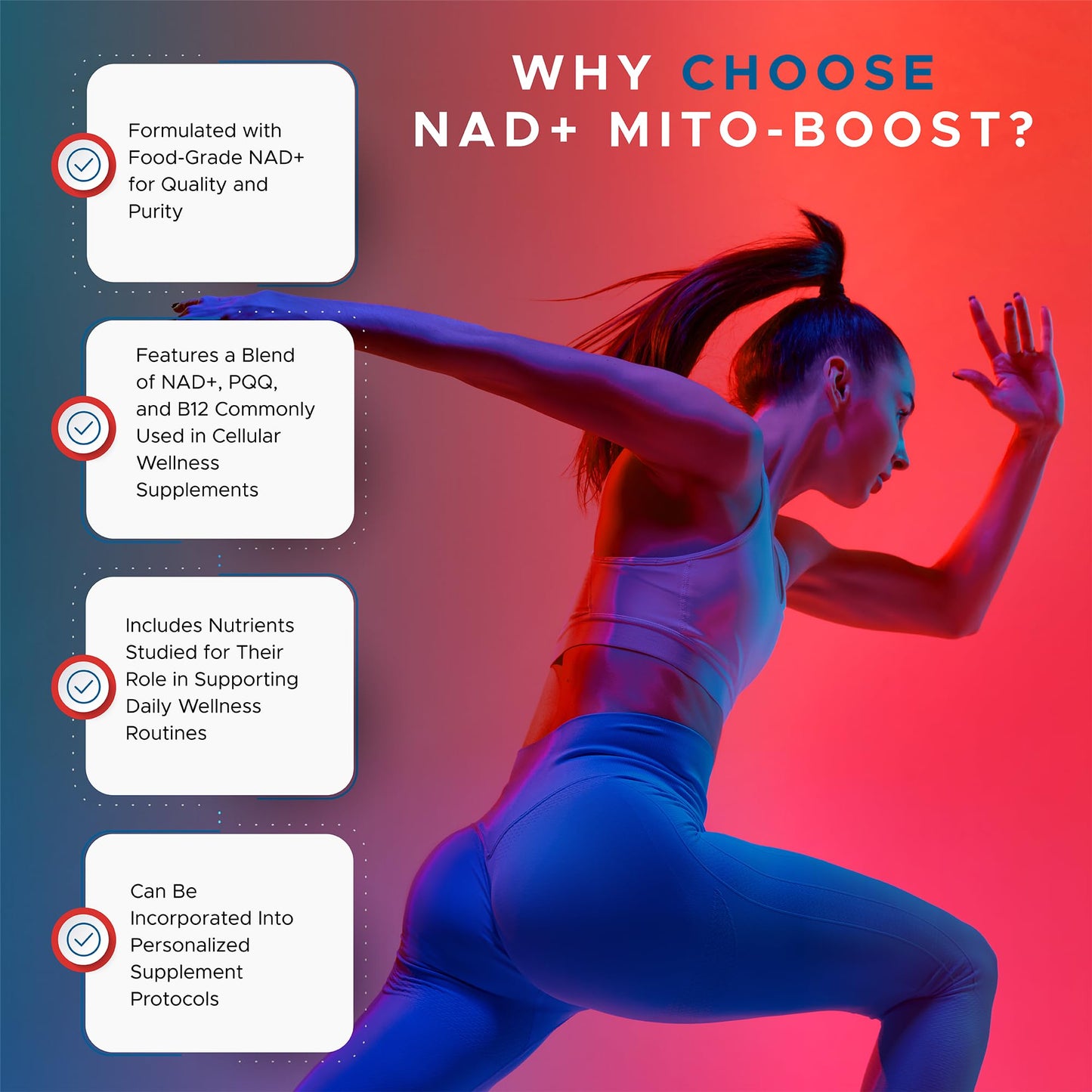 Da Vinci Medical NAD+ Mito Boost Supplement with PQQ & B12, Cellular Coenzyme Formula 1 Tablet